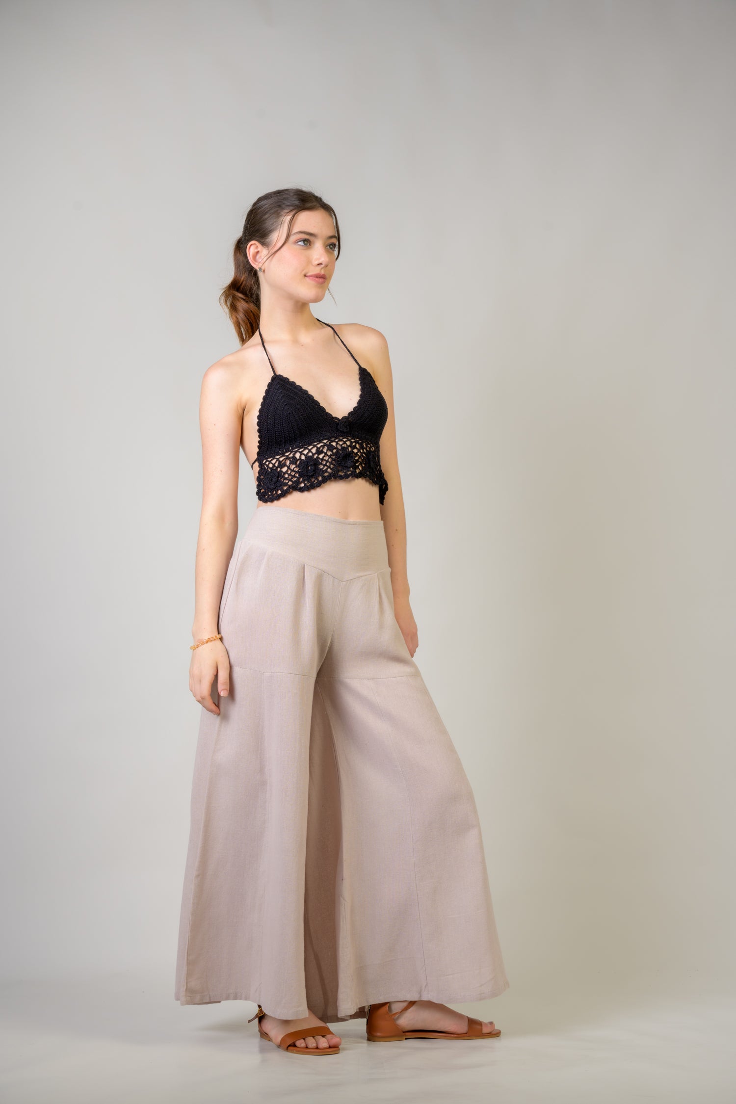 Rhea Solid Wide Leg Pants