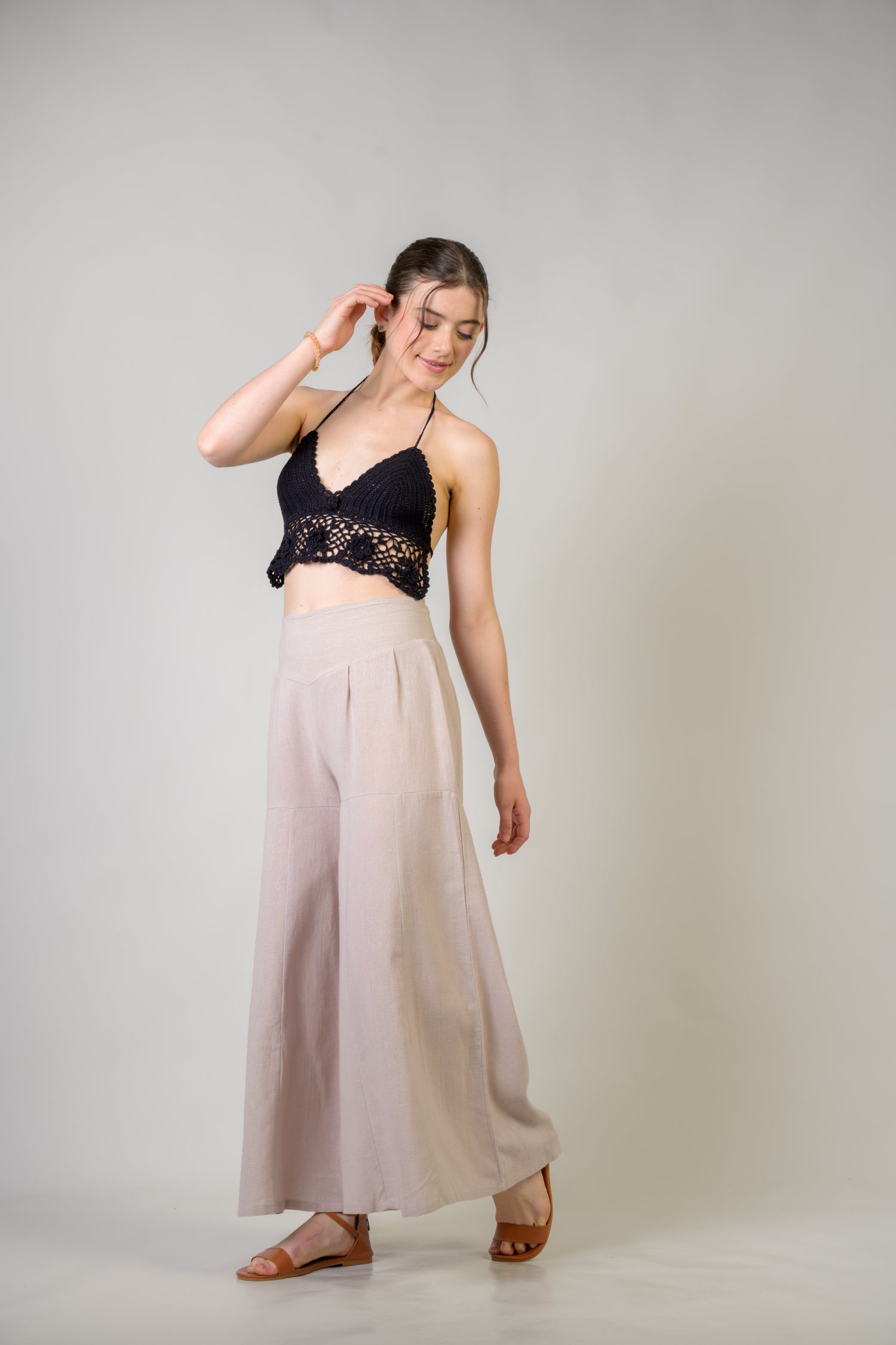 Rhea Solid Wide Leg Pants