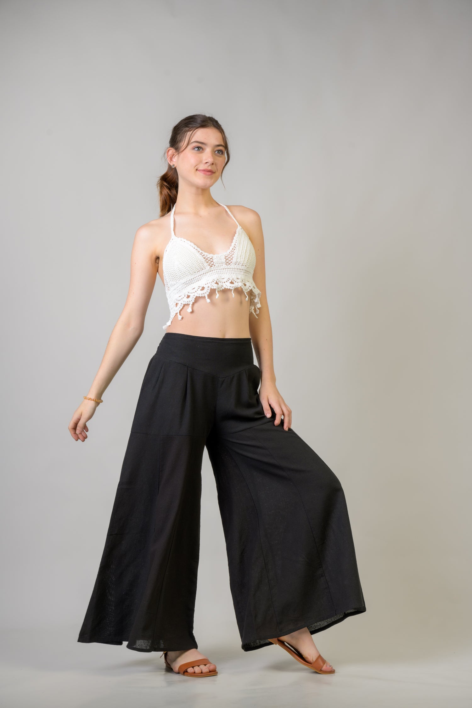 Rhea Solid Wide Leg Pants