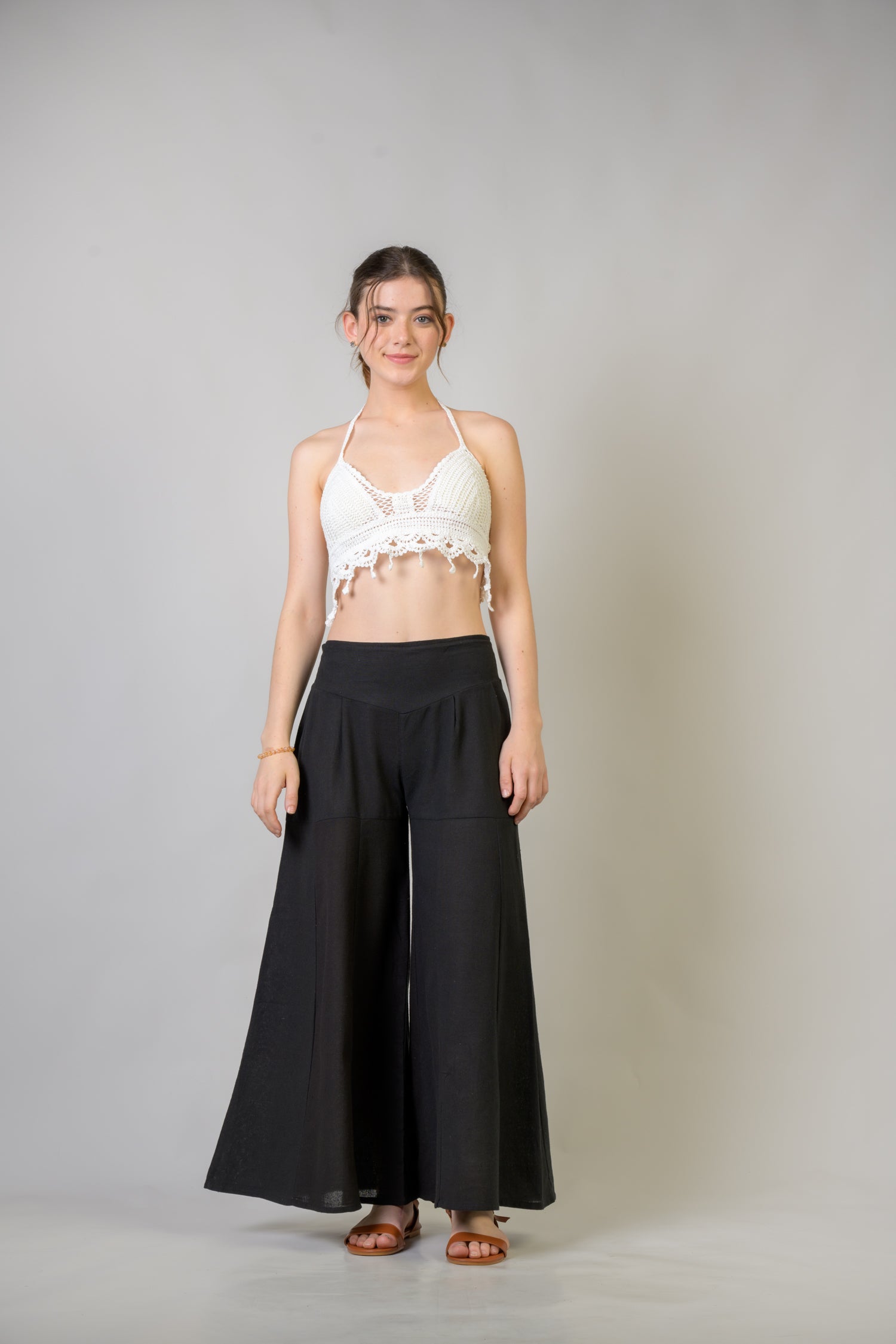 Rhea Solid Wide Leg Pants