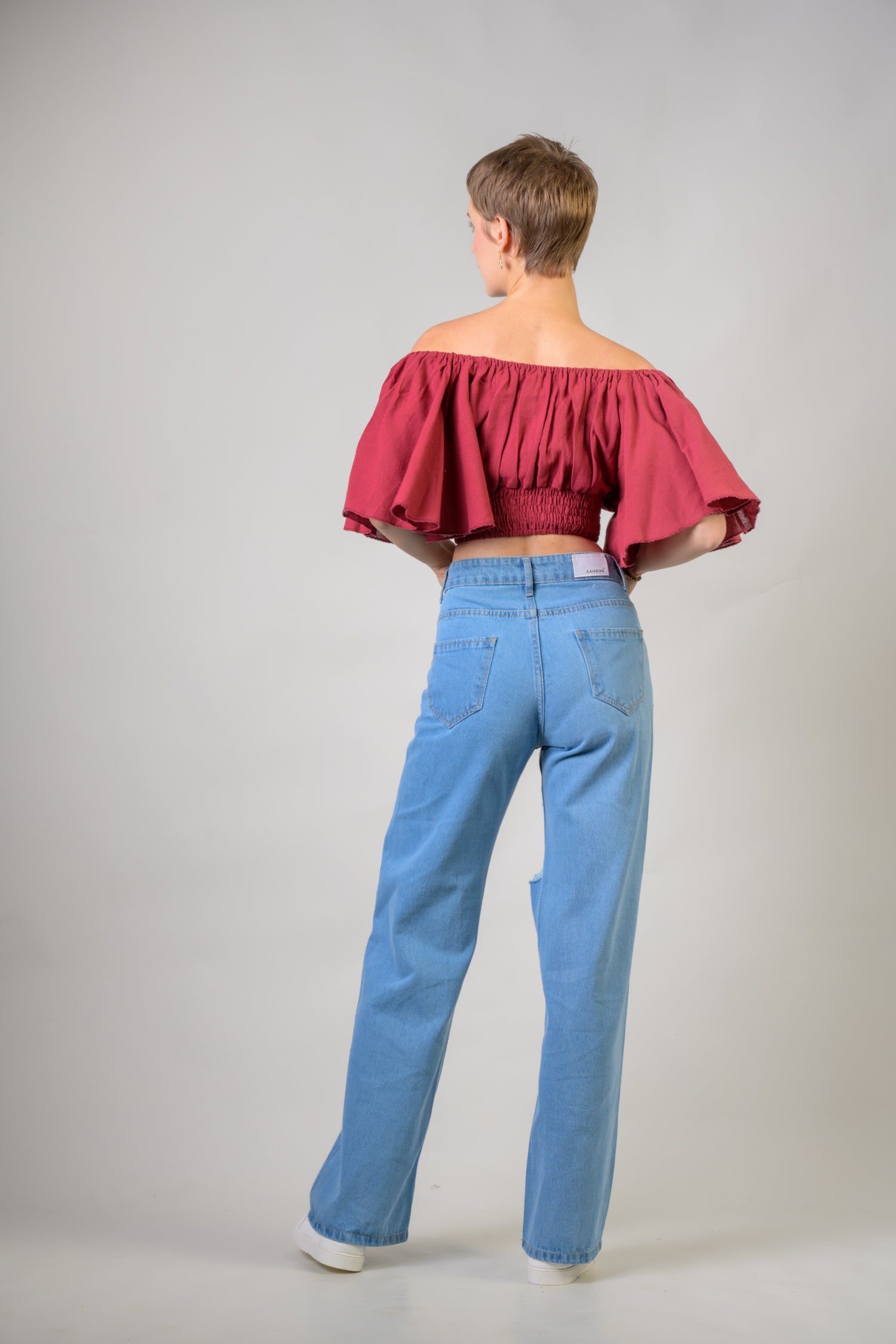 Rhea Tied Smocked Crop Top