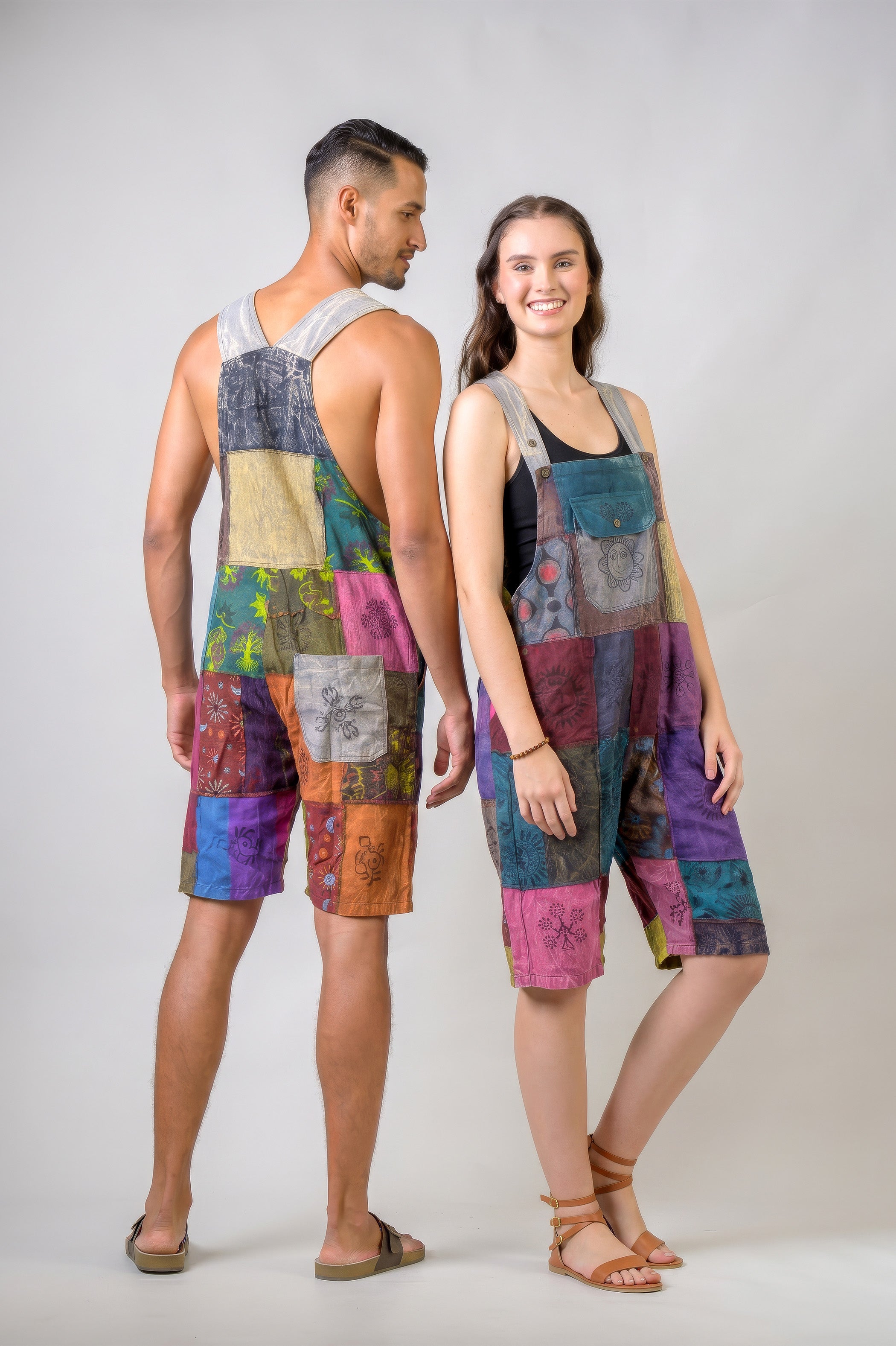 Colorful Mushroom Patches Short Jumper - Multicolor