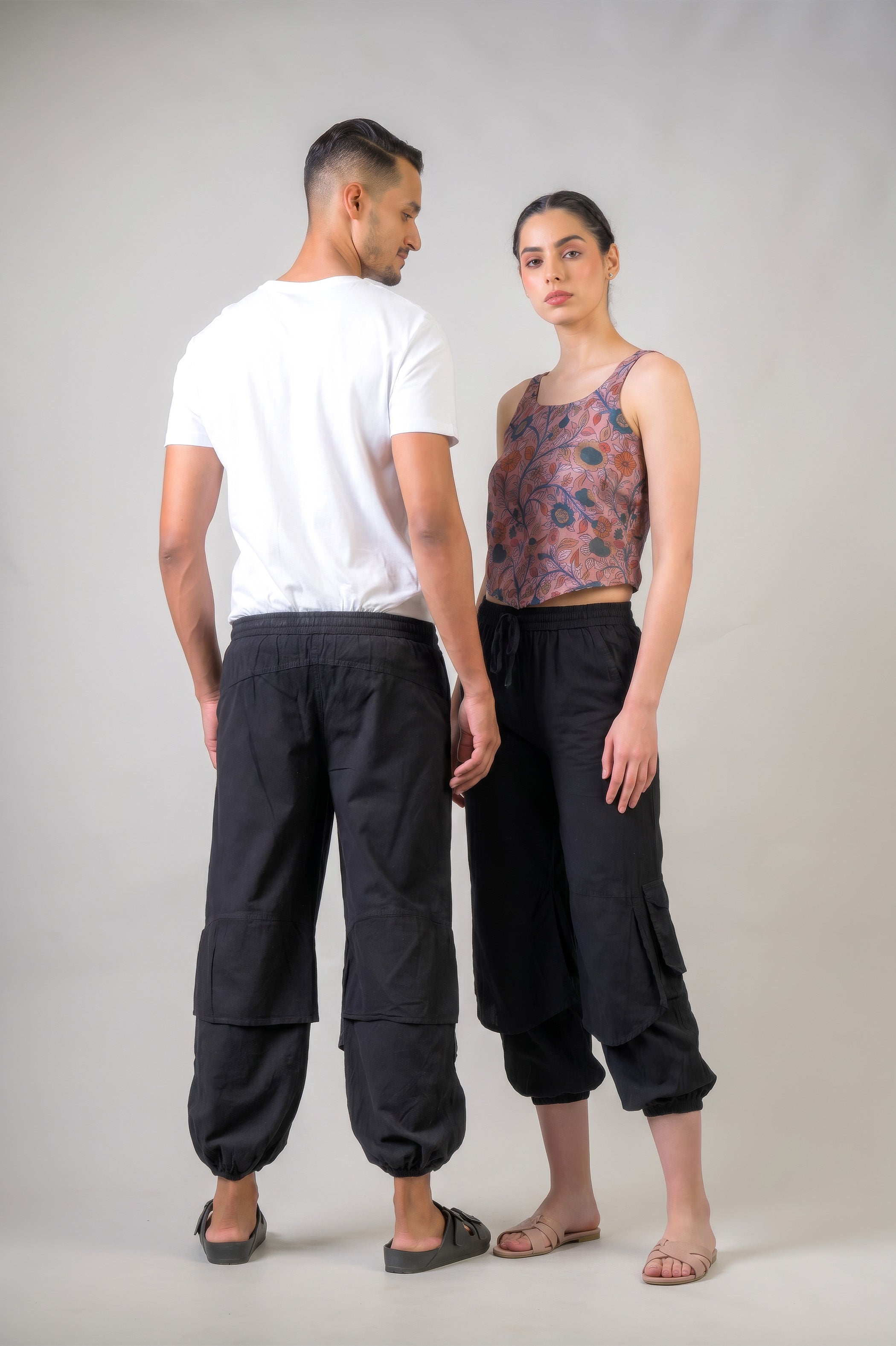 Pocketed Harem Pants - Black
