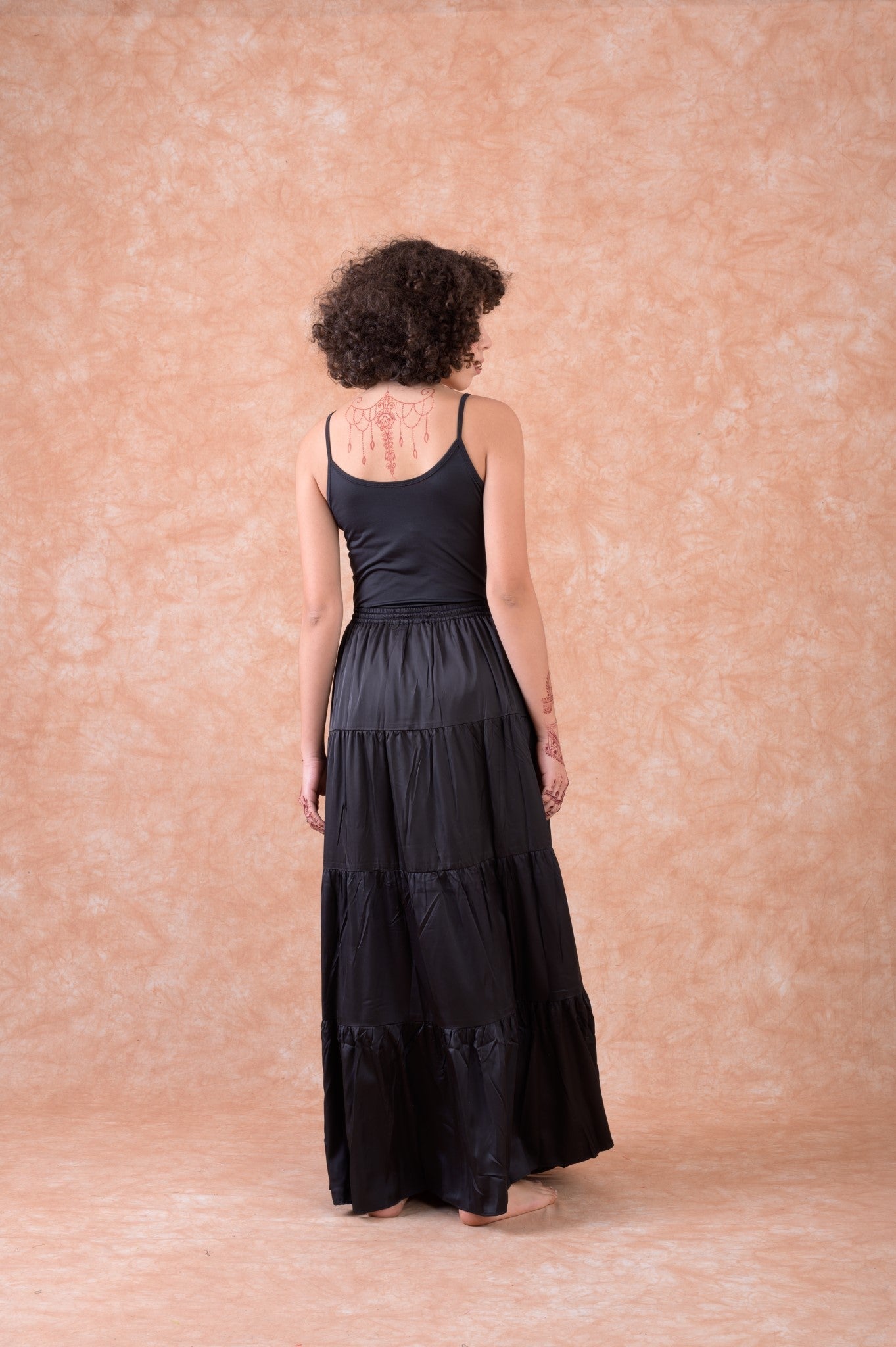 Leena Tiered Skirt - Black