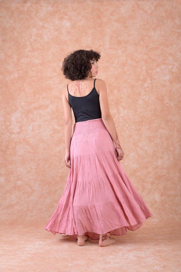 Leena Tiered Skirt - Pink