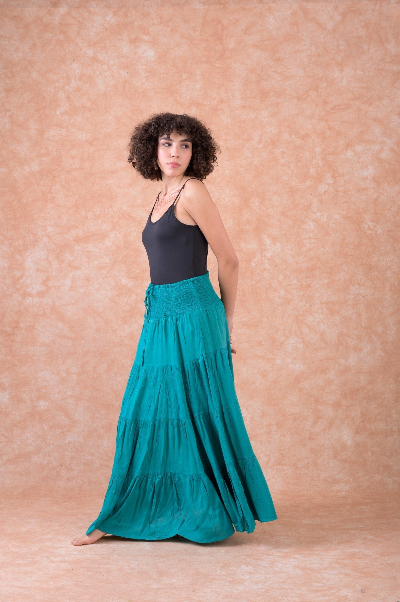 Leena Tiered Skirt - Green