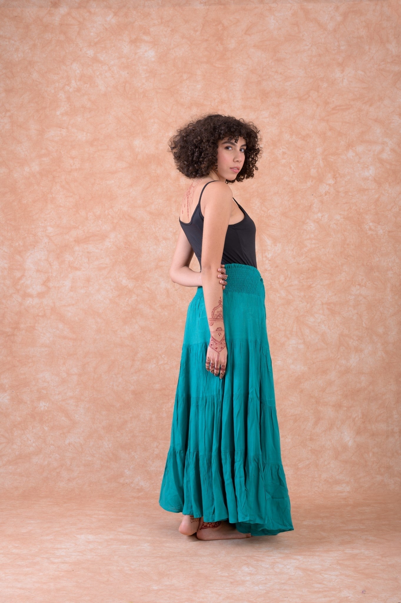 Leena Tiered Skirt - Green