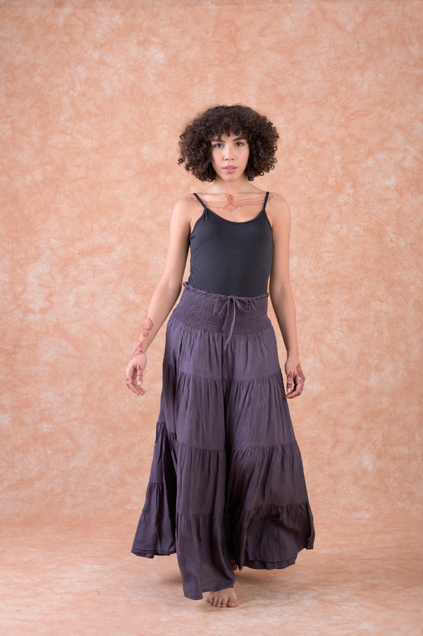 Leena Tiered Skirt - Grey
