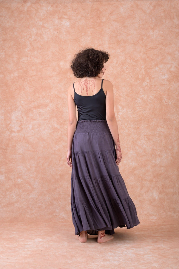 Leena Tiered Skirt - Grey