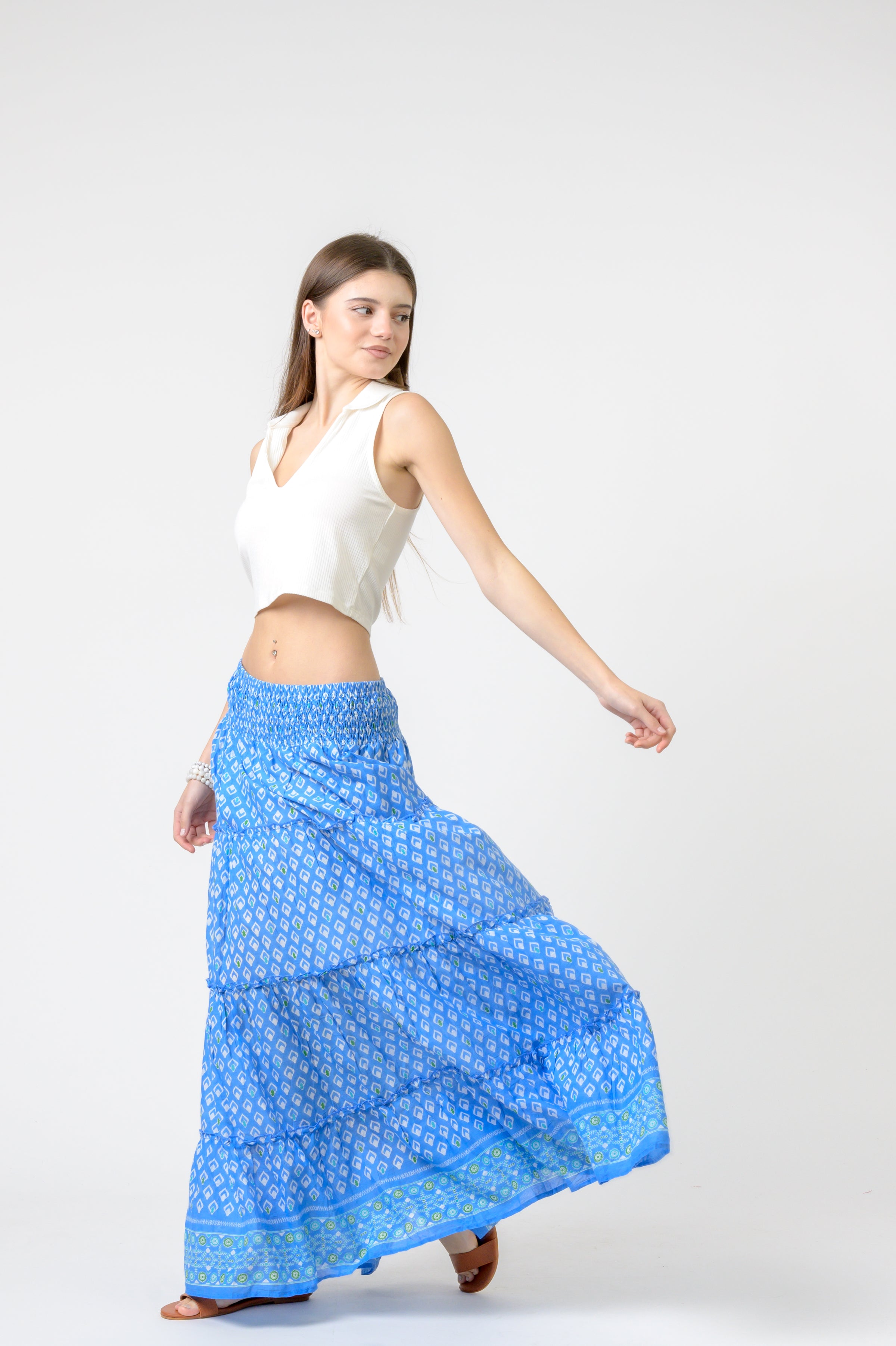 Tiered Skirt Pocahontas print