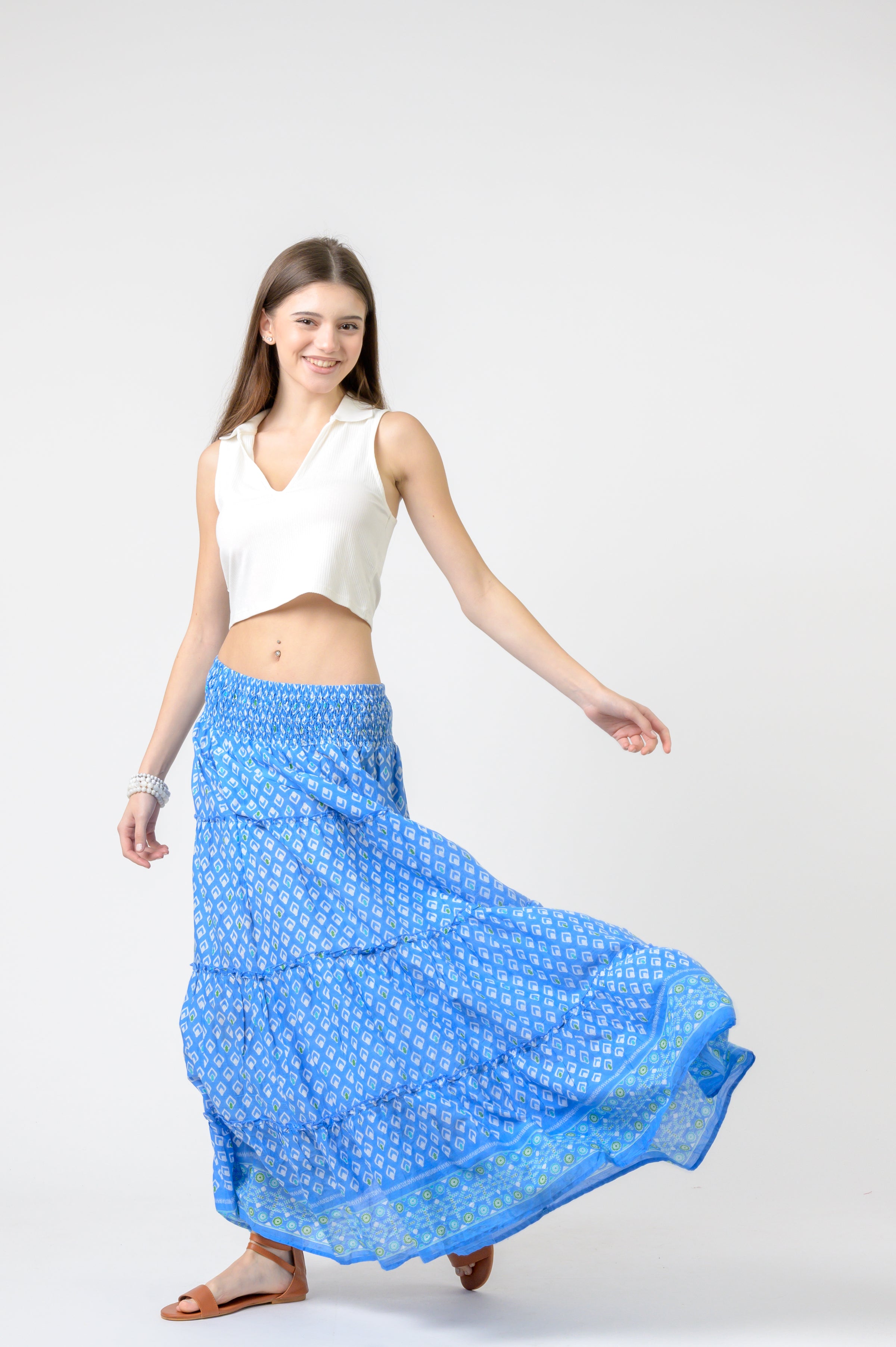 Tiered Skirt Pocahontas print