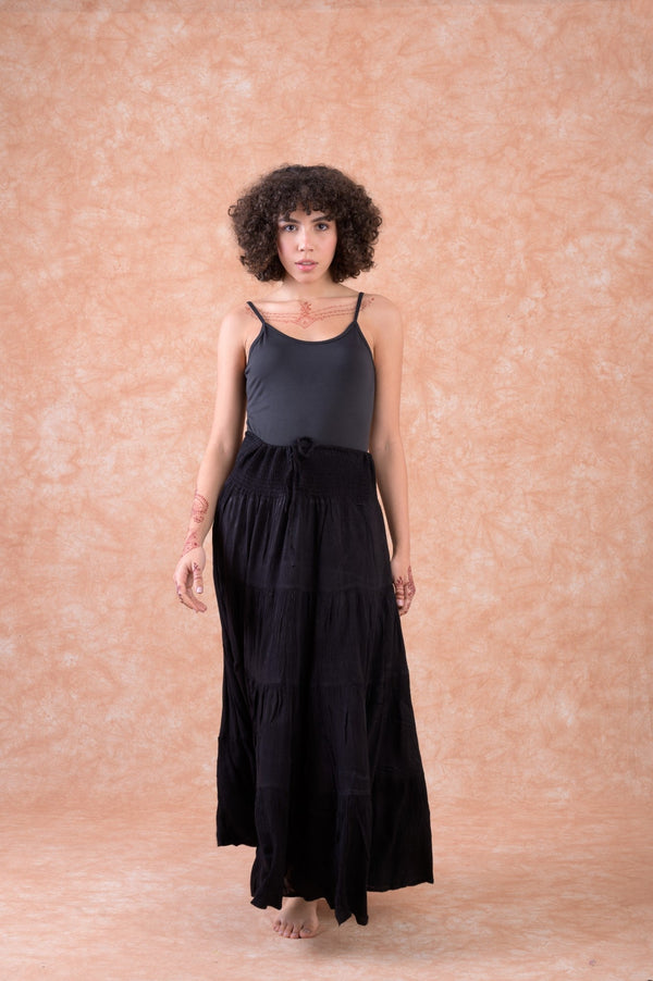 Bingo Tiered Skirt - Black