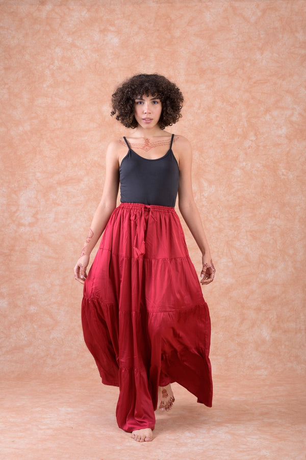 Bingo Tiered Skirt - Red