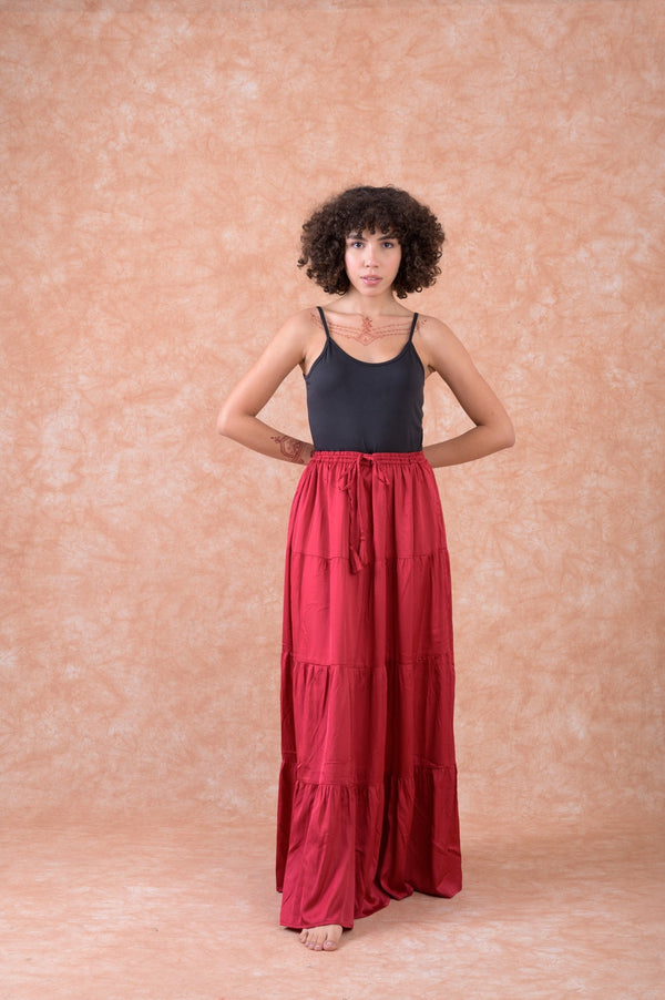 Bingo Tiered Skirt - Red