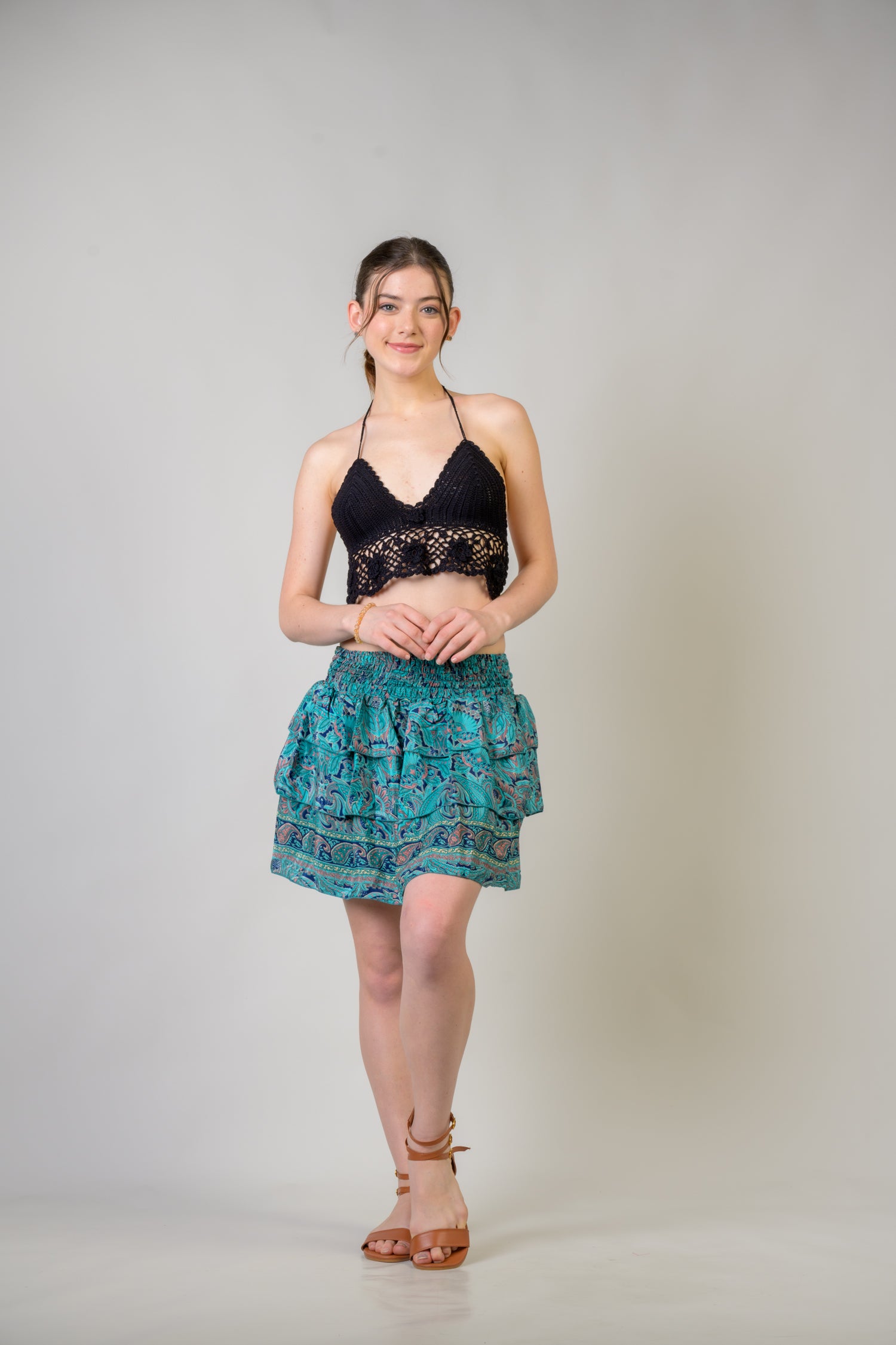 Layered Pattern Bobbin Skirt - Assorted