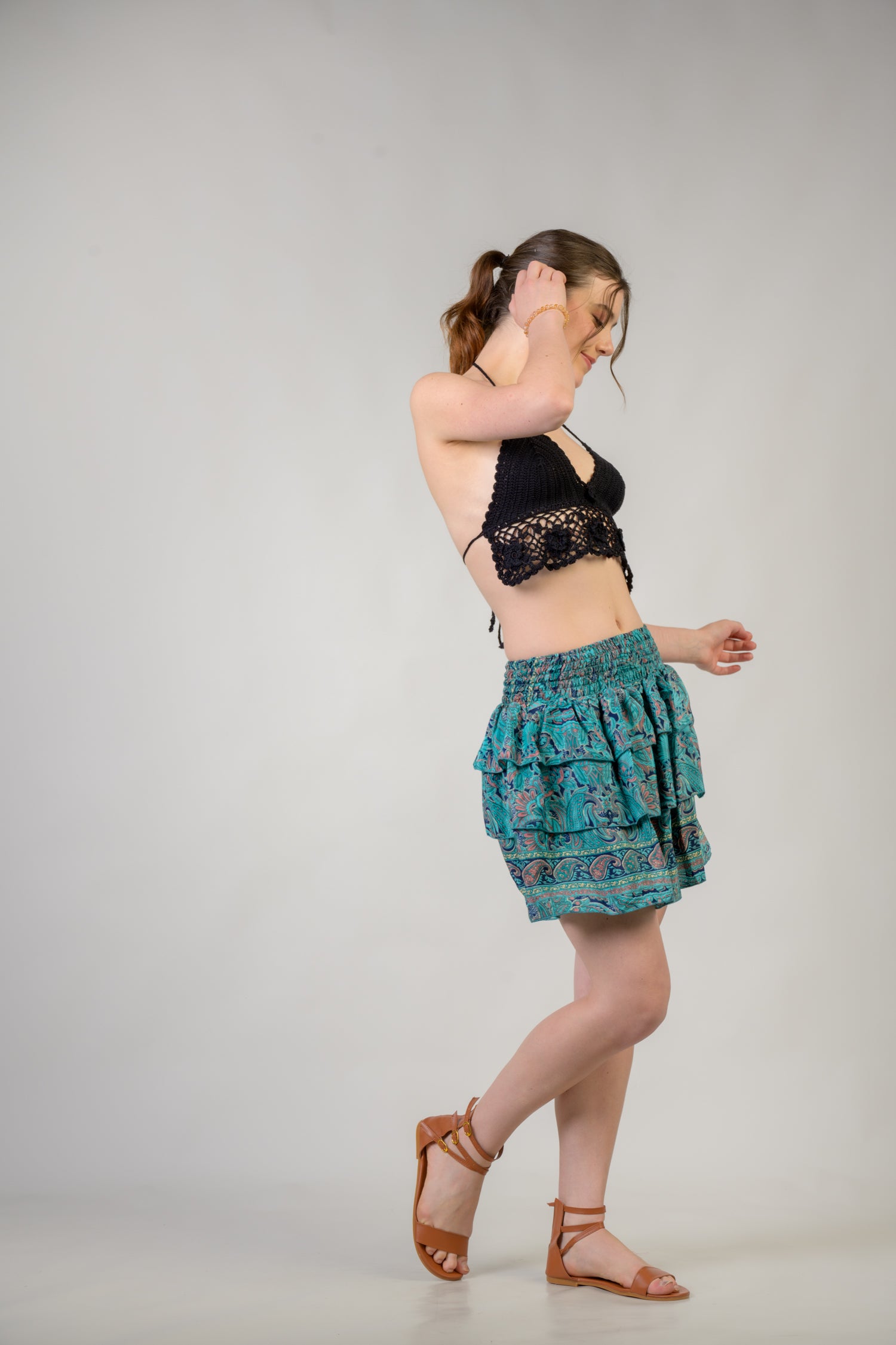 Layered Pattern Bobbin Skirt - Assorted