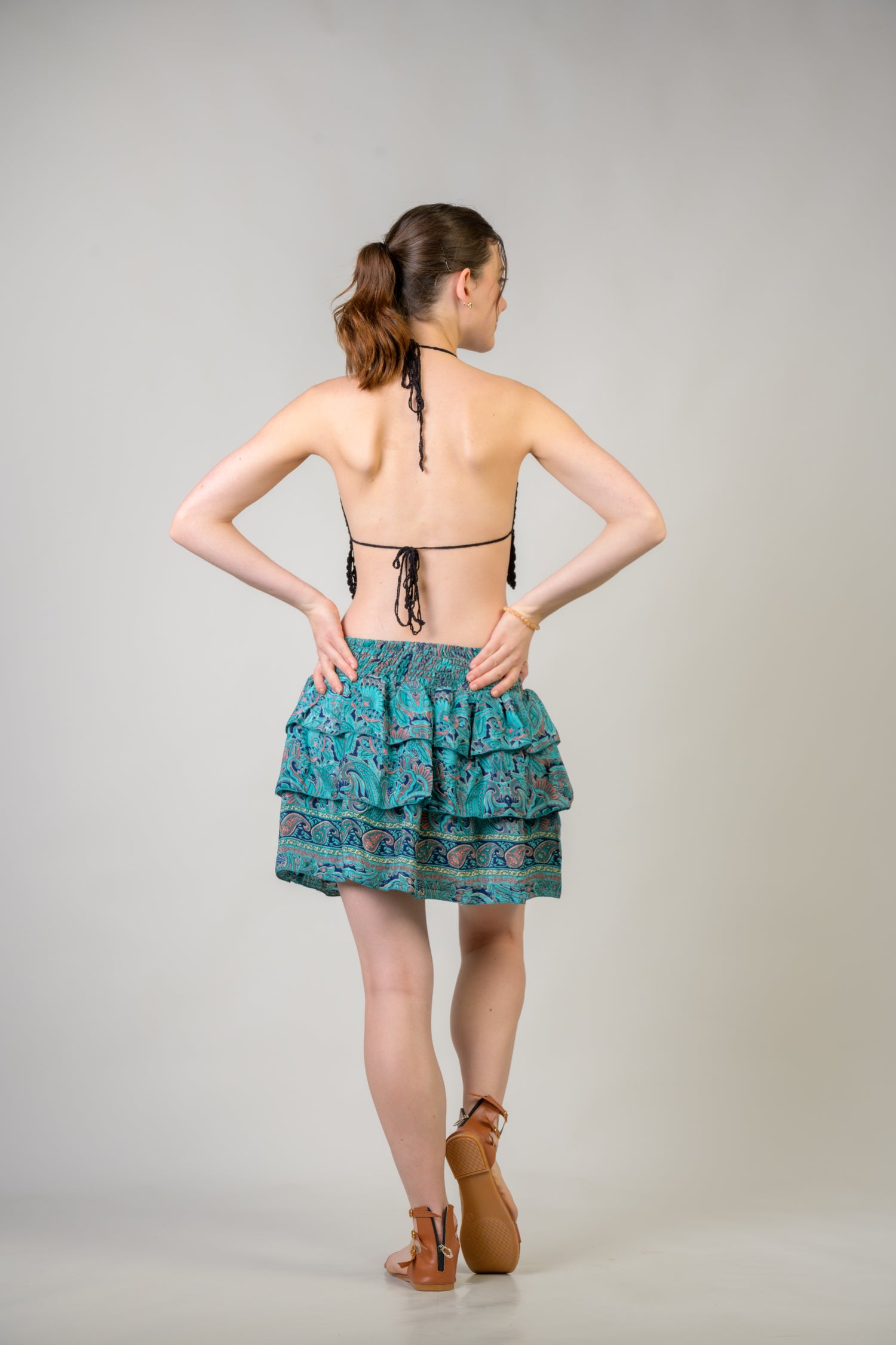 Layered Pattern Bobbin Skirt - Assorted