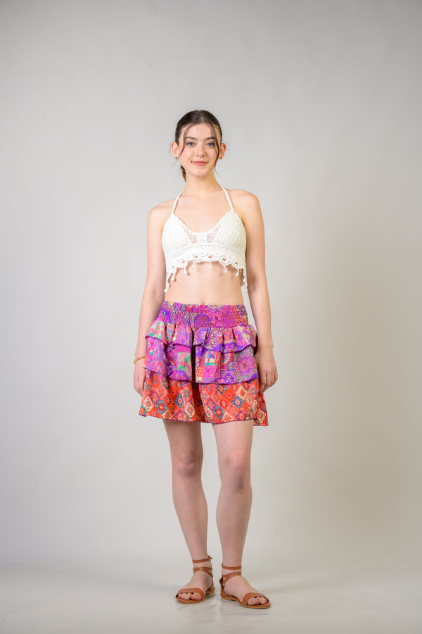 Layered Pattern Bobbin Skirt - Assorted