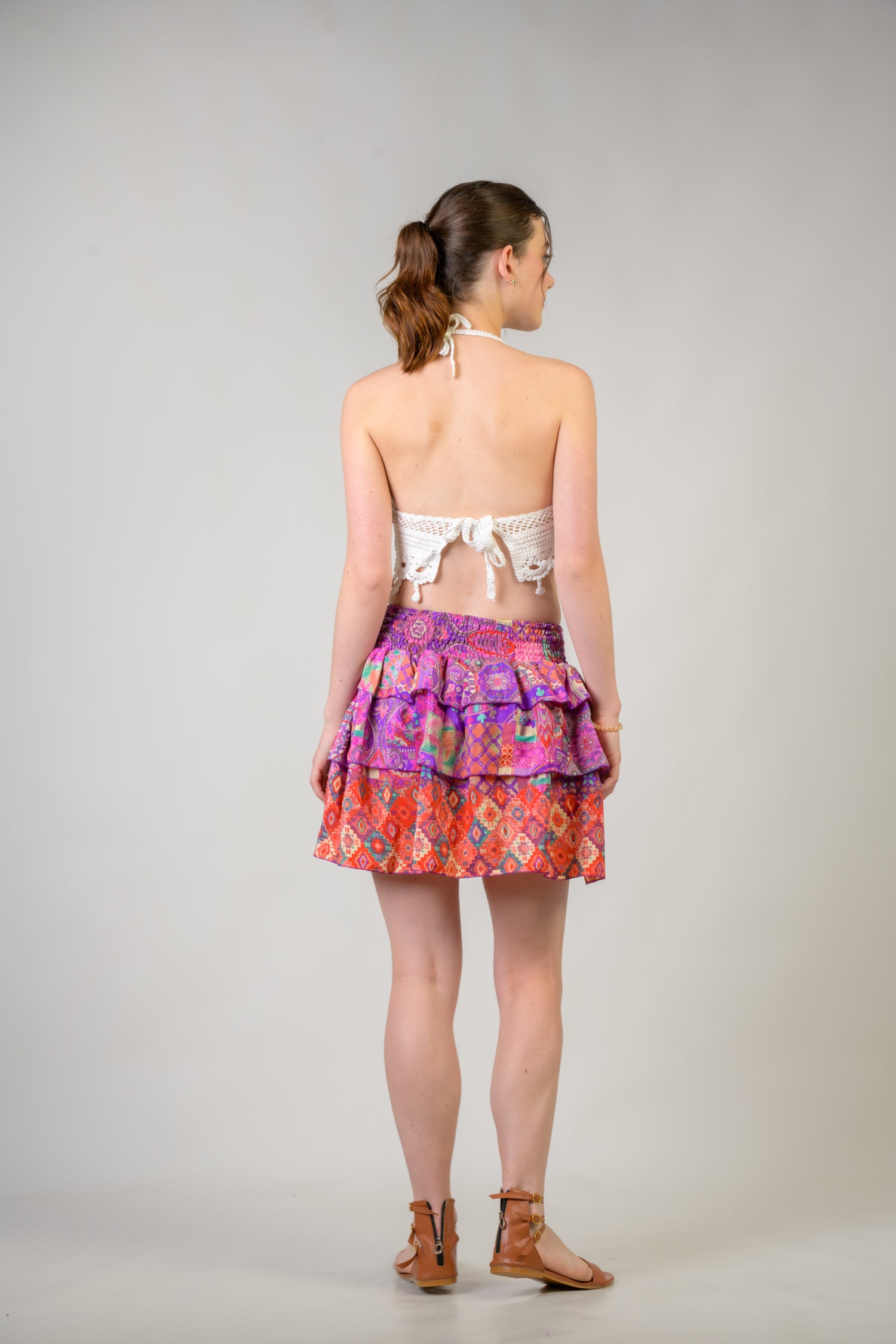 Layered Pattern Bobbin Skirt - Assorted
