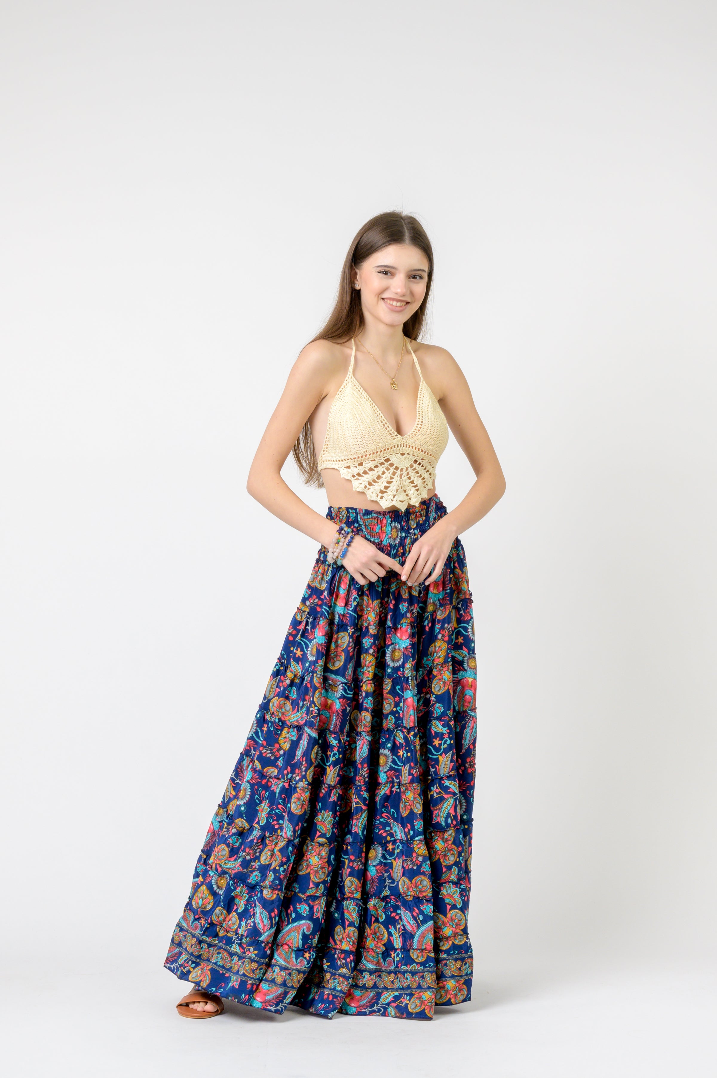 Layered Print Ruffle Skirt