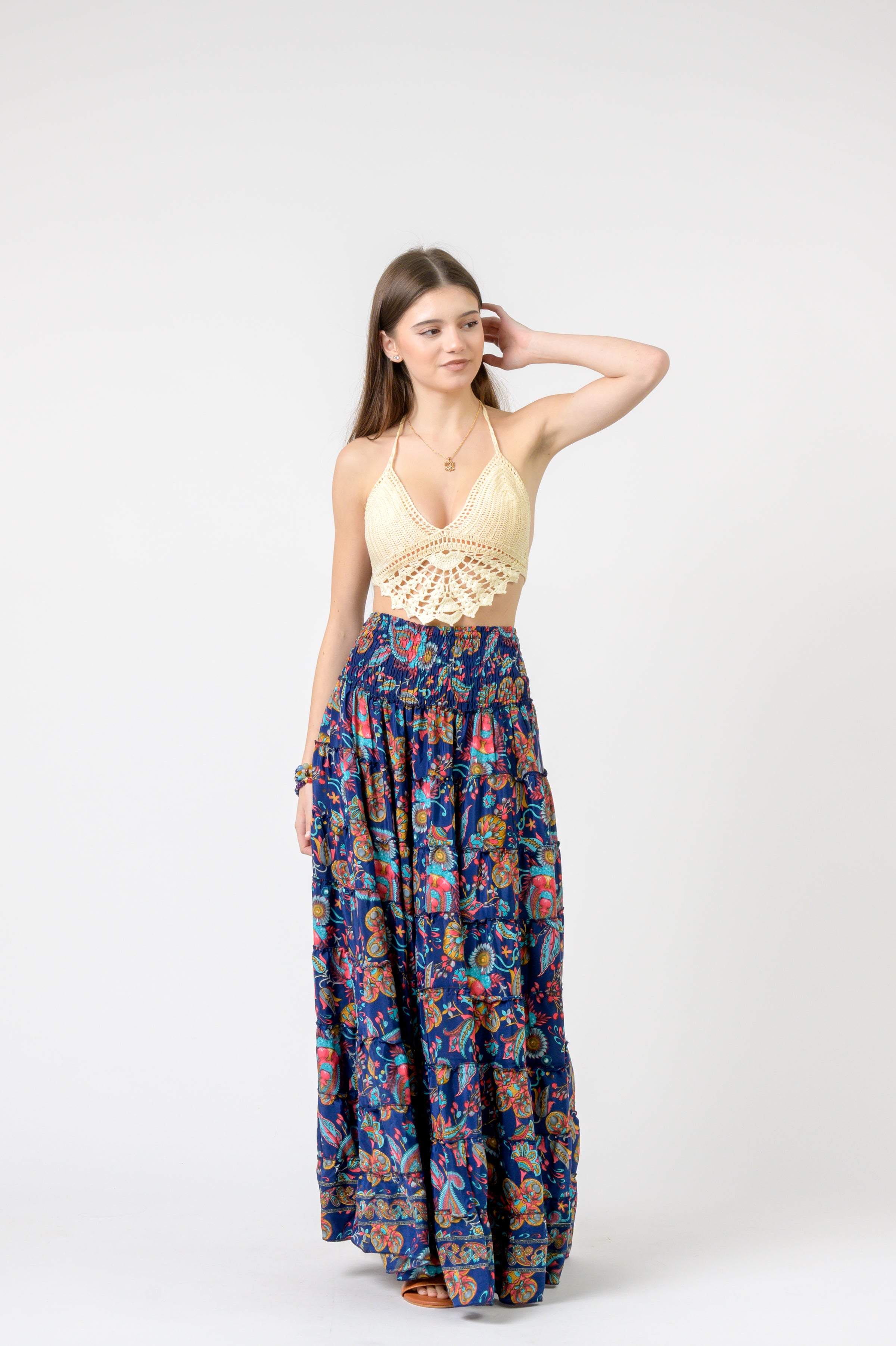 Layered Print Ruffle Skirt