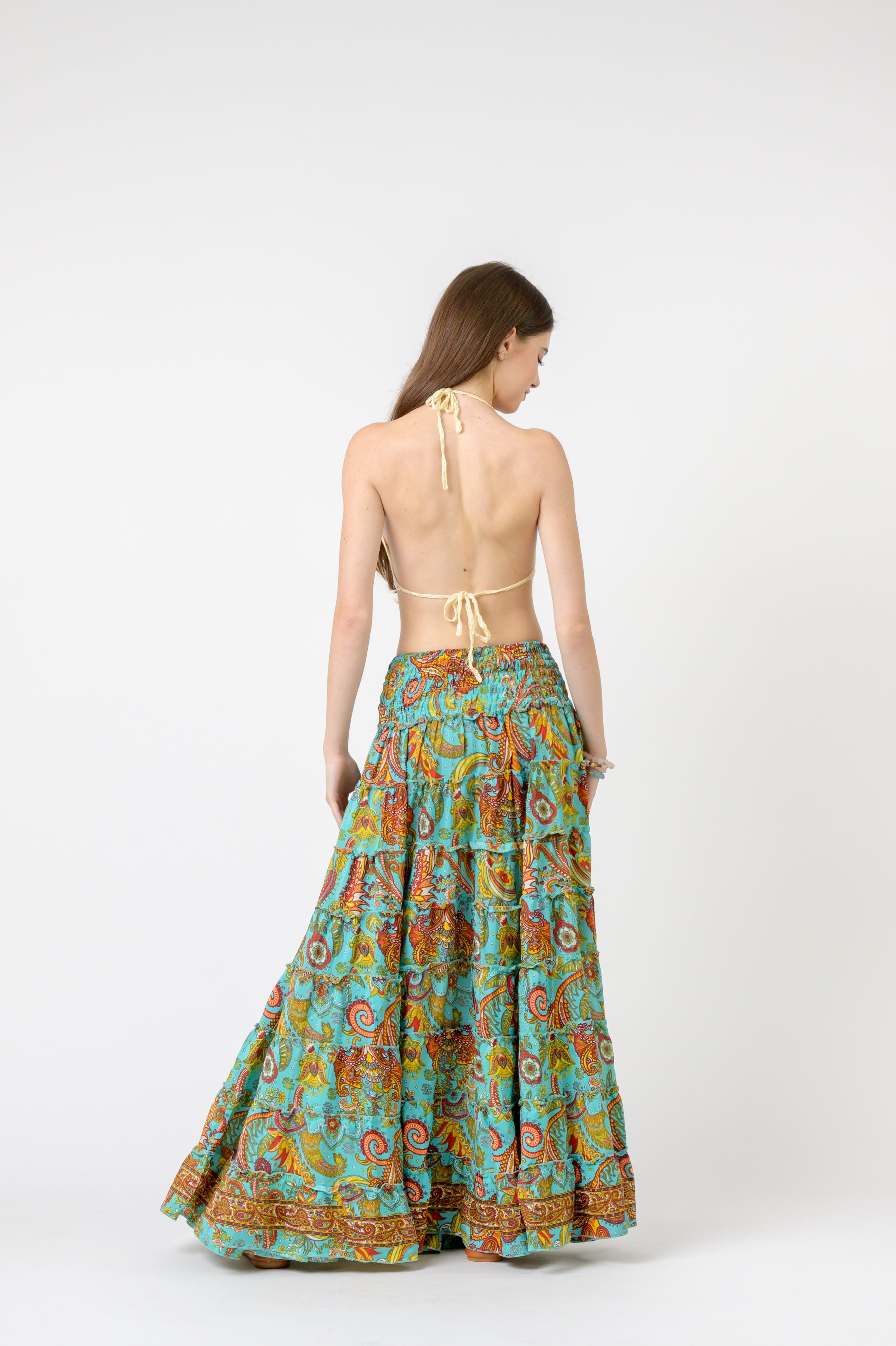 Layered Print Ruffle Skirt