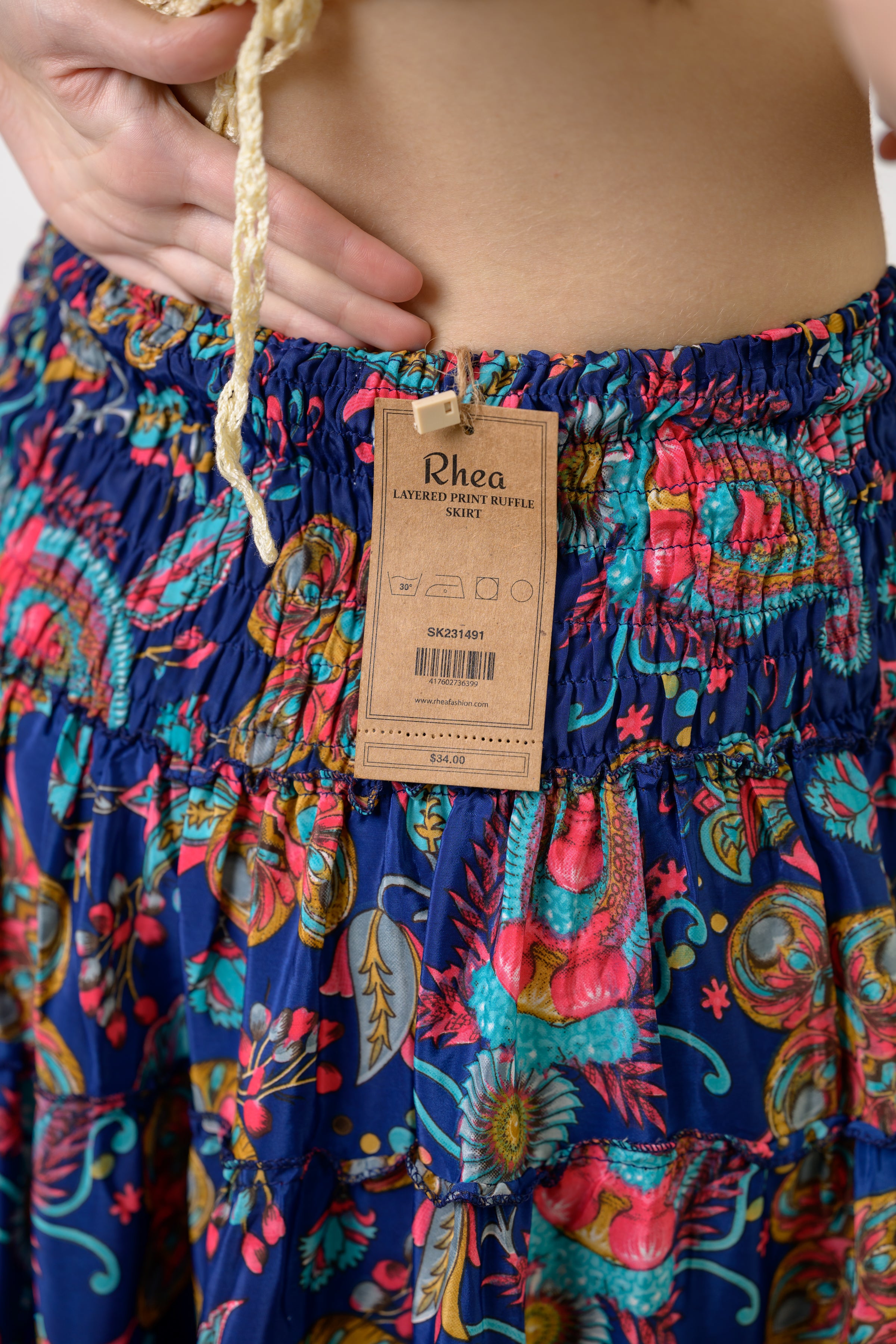 Layered Print Ruffle Skirt