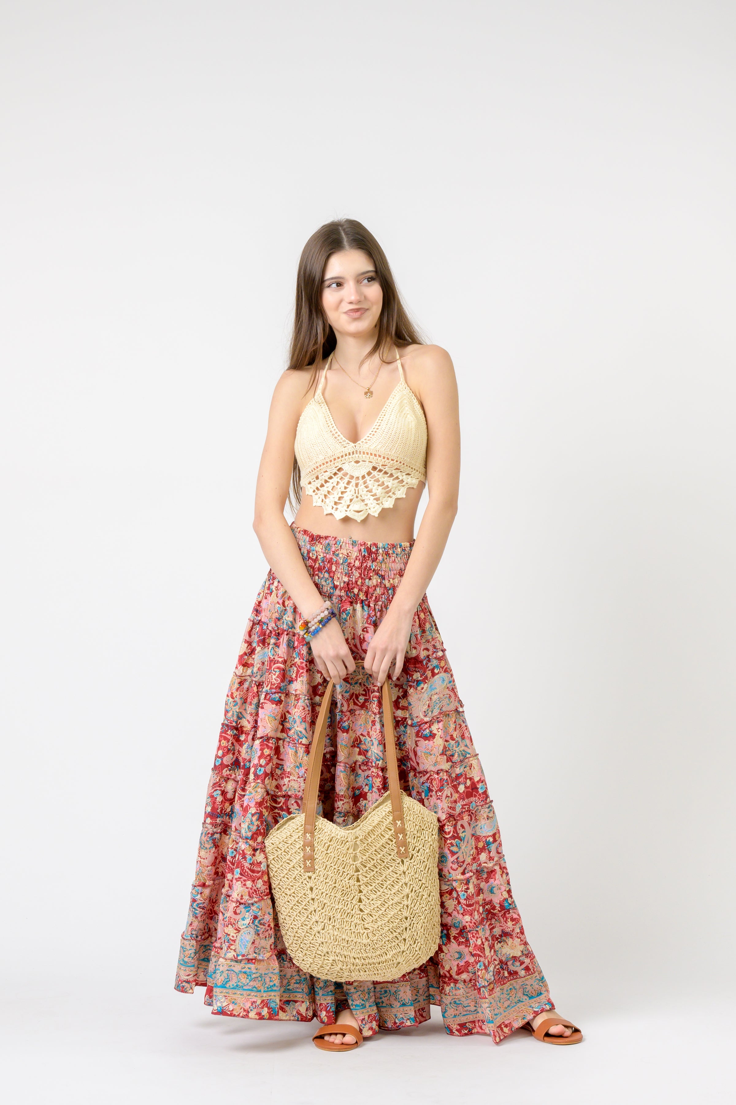 Layered Print Ruffle Skirt