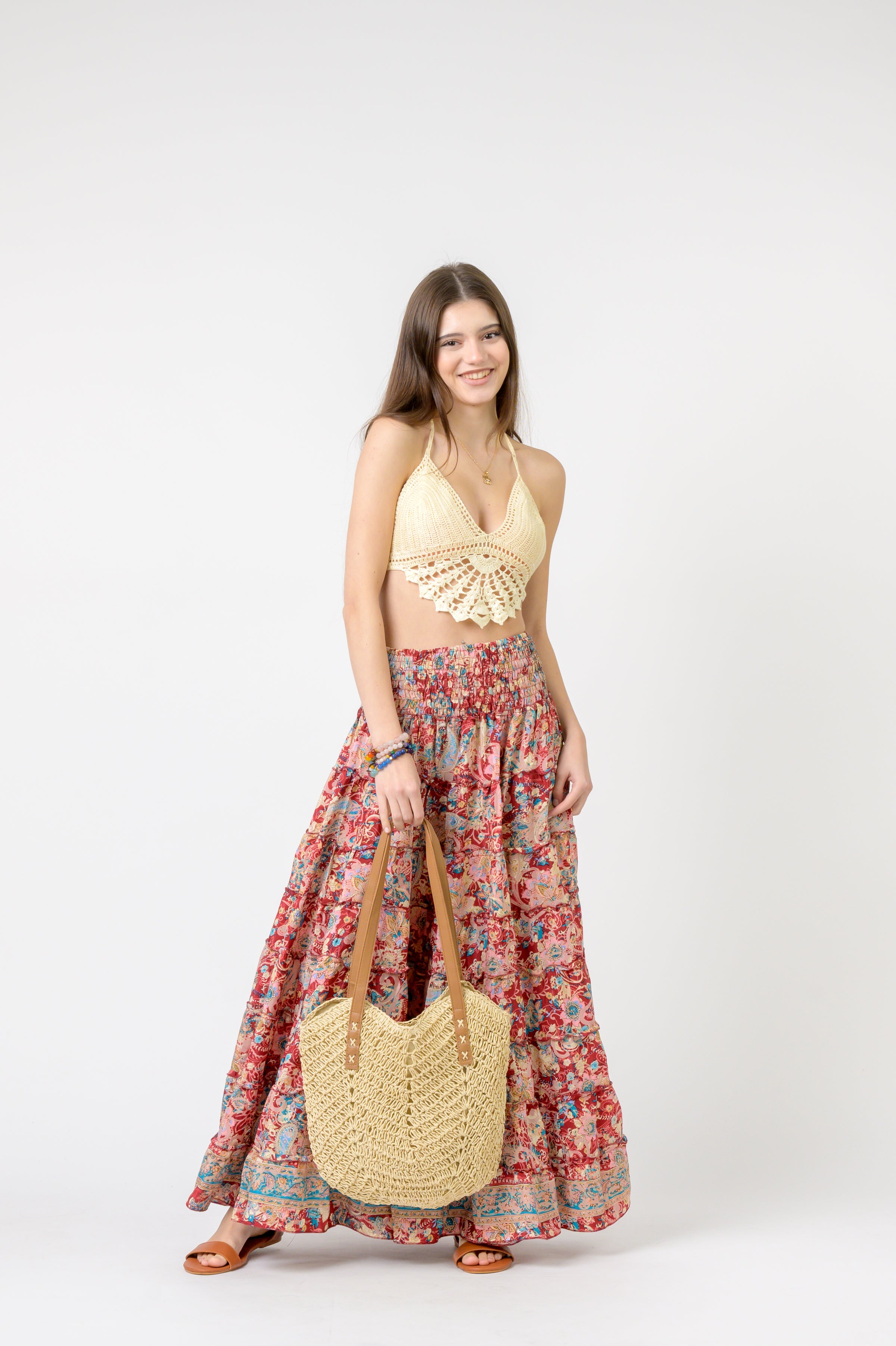 Layered Print Ruffle Skirt