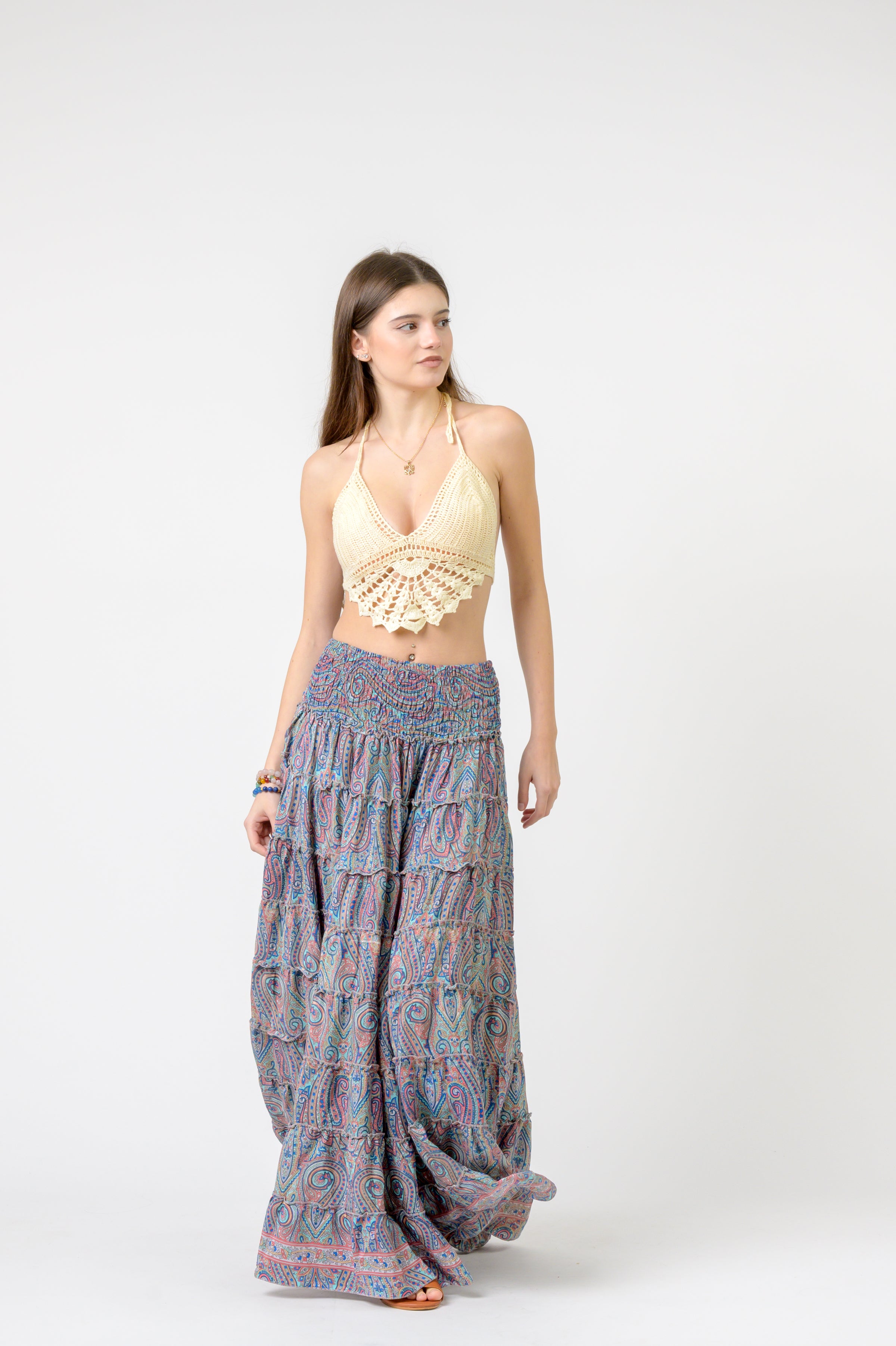 Layered Print Ruffle Skirt