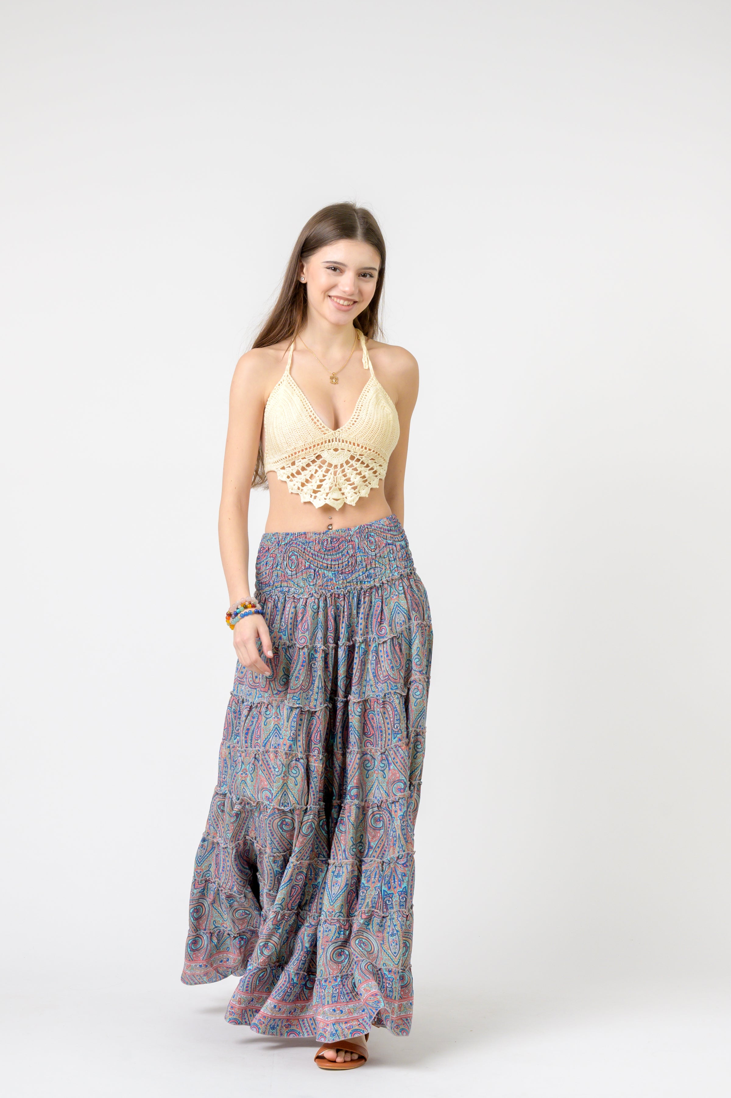 Layered Print Ruffle Skirt