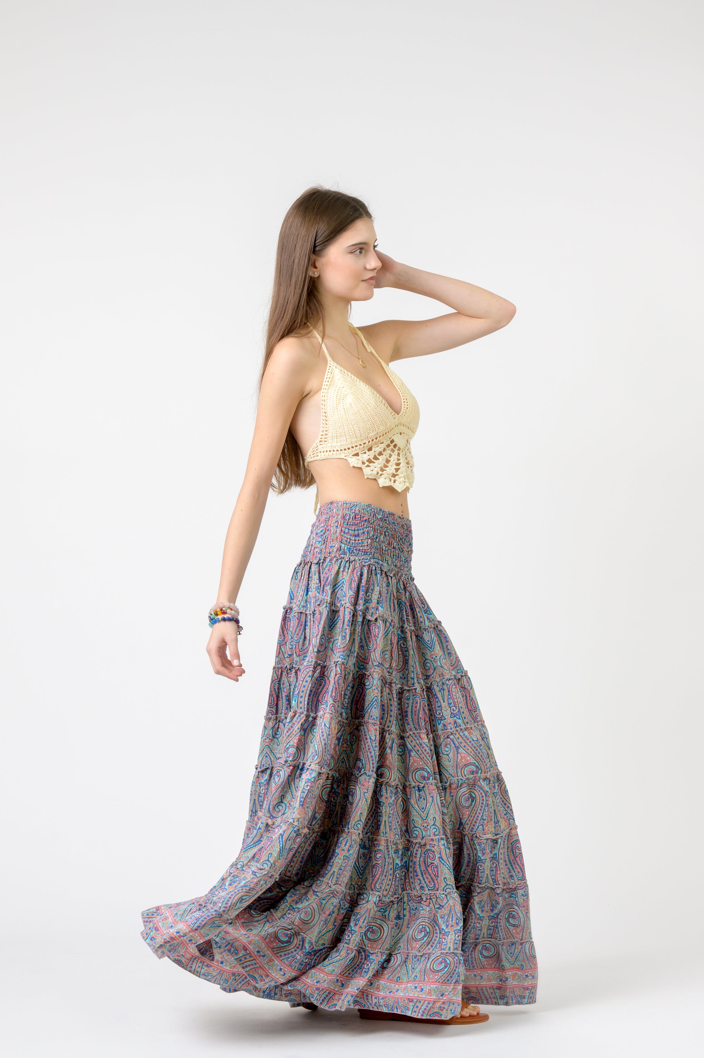 Layered Print Ruffle Skirt