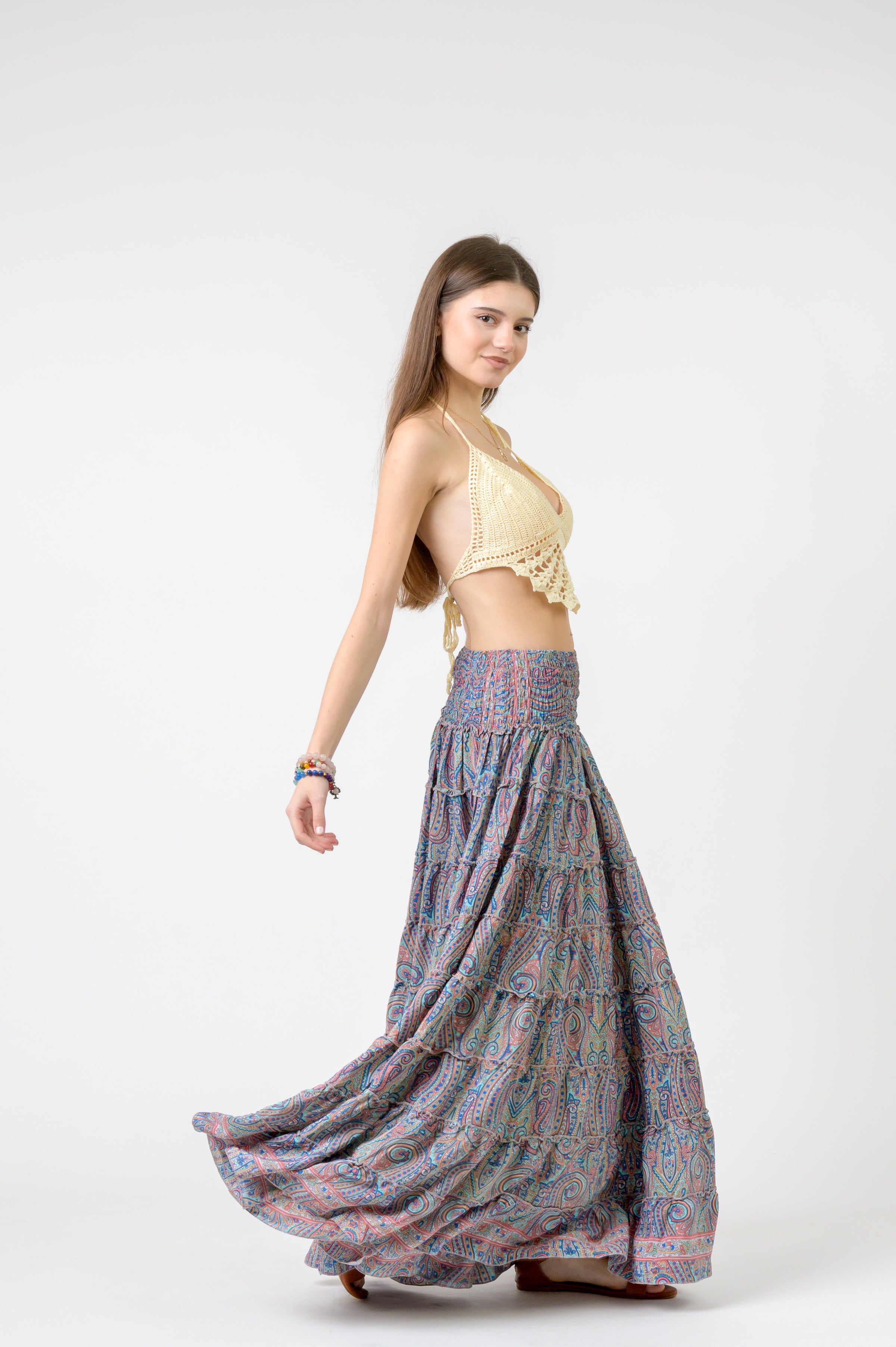 Layered Print Ruffle Skirt