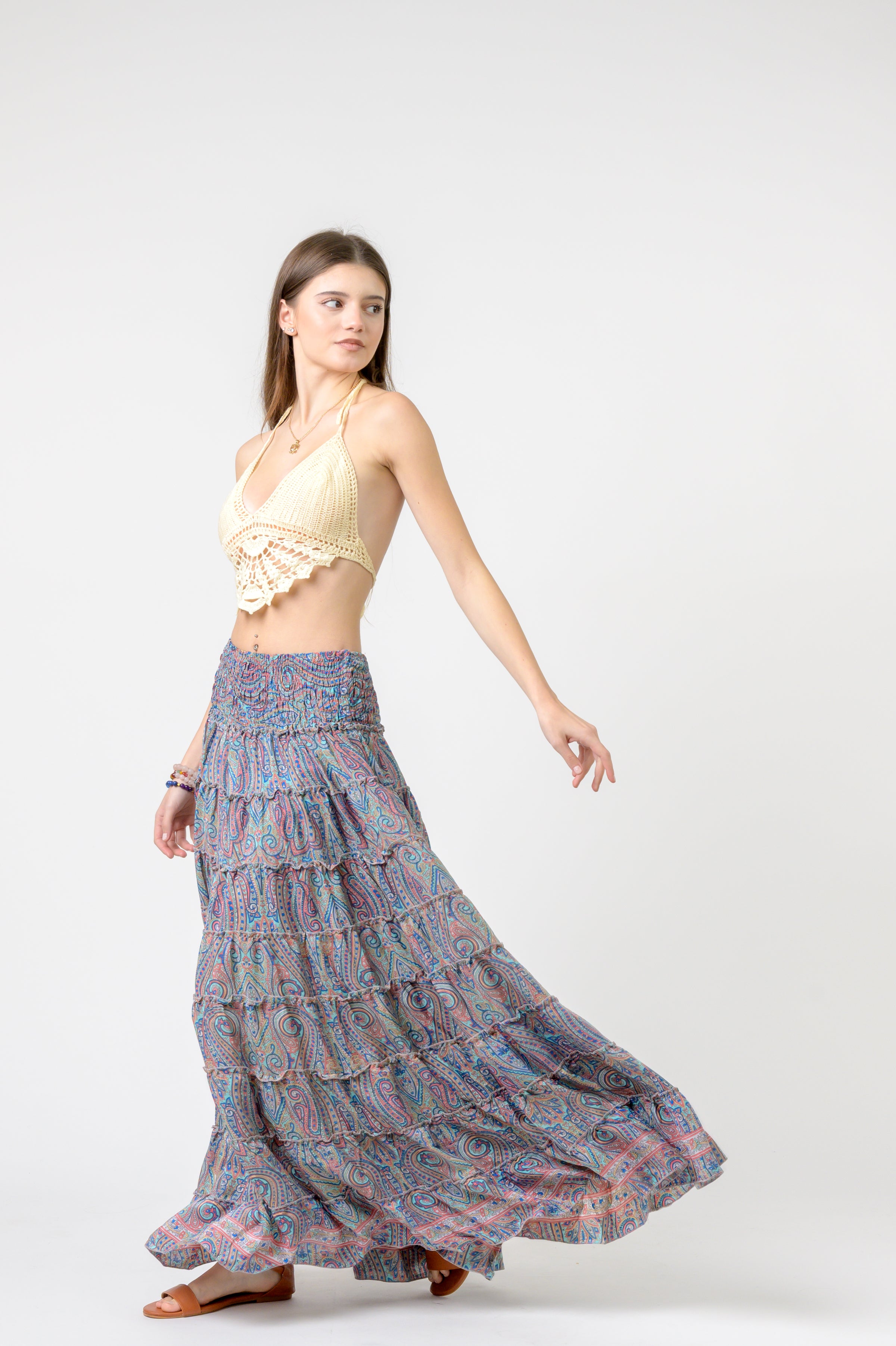 Layered Print Ruffle Skirt