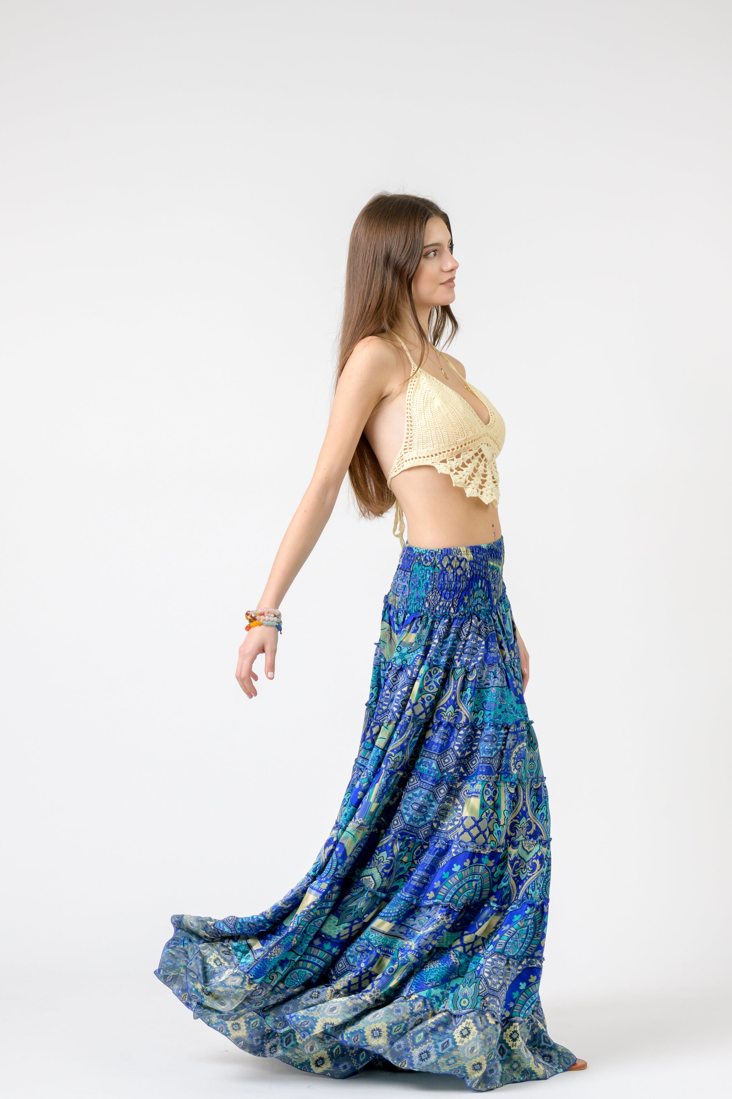 Layered Print Ruffle Skirt