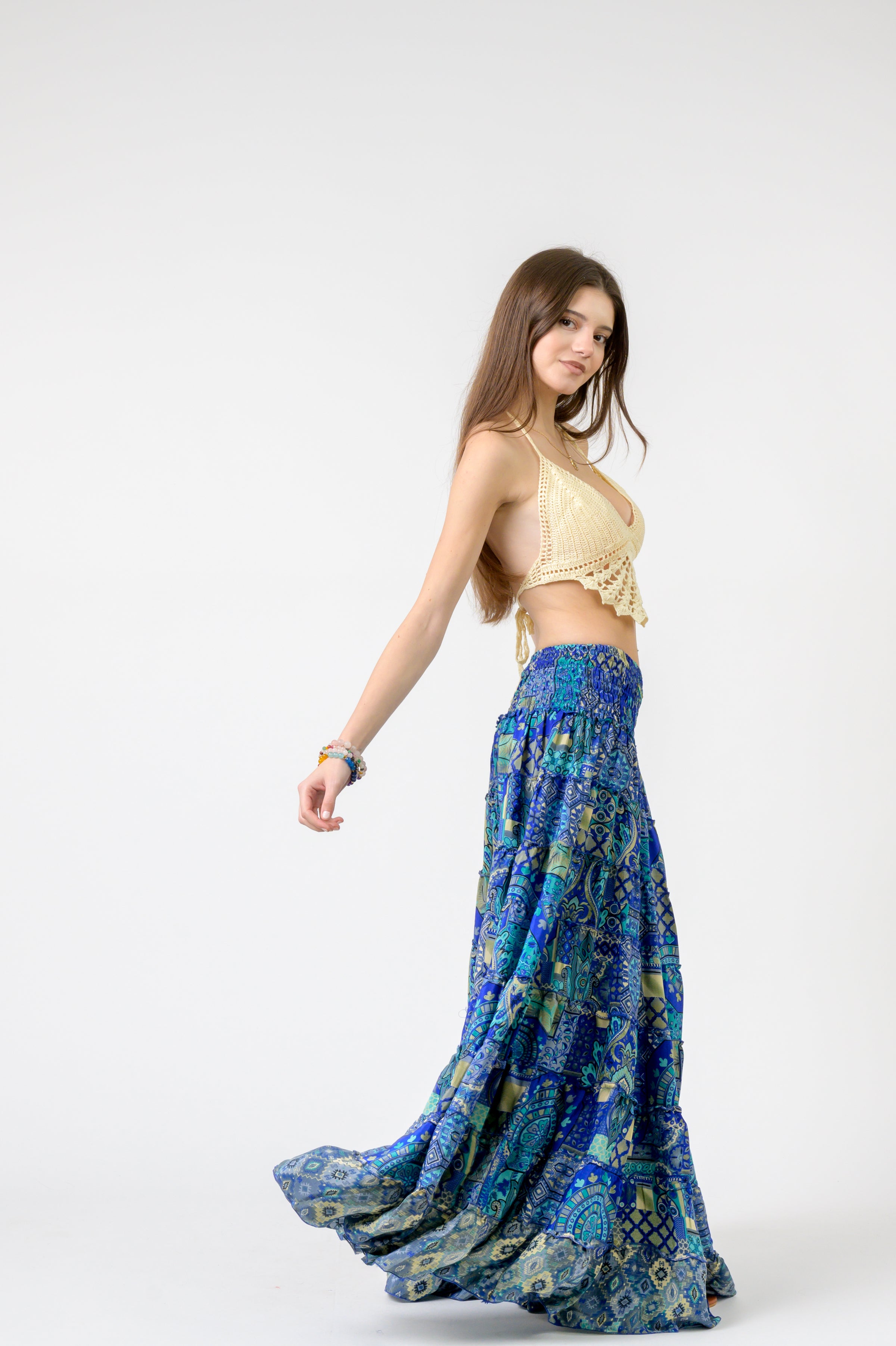 Layered Print Ruffle Skirt