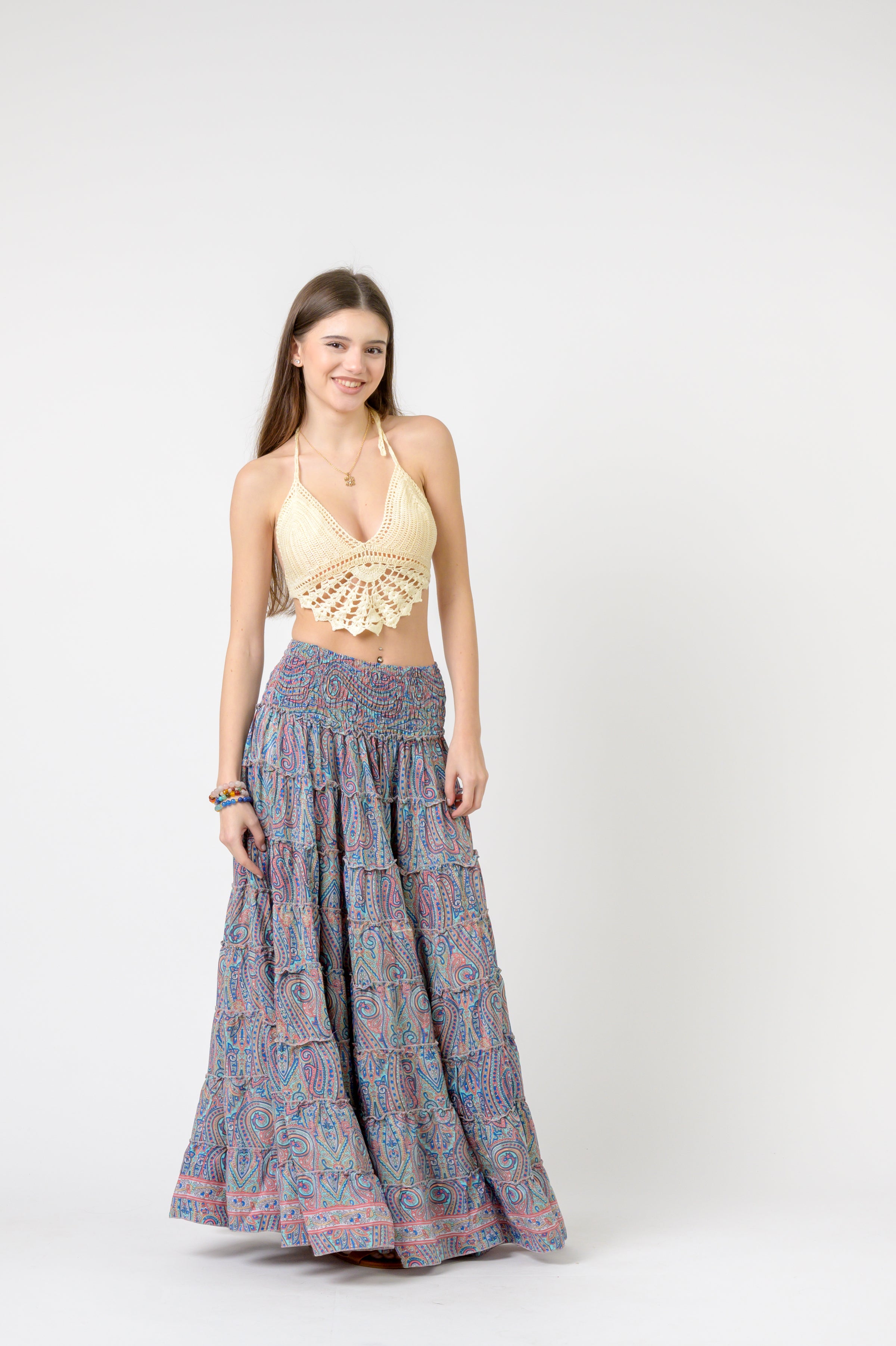 Layered Print Ruffle Skirt