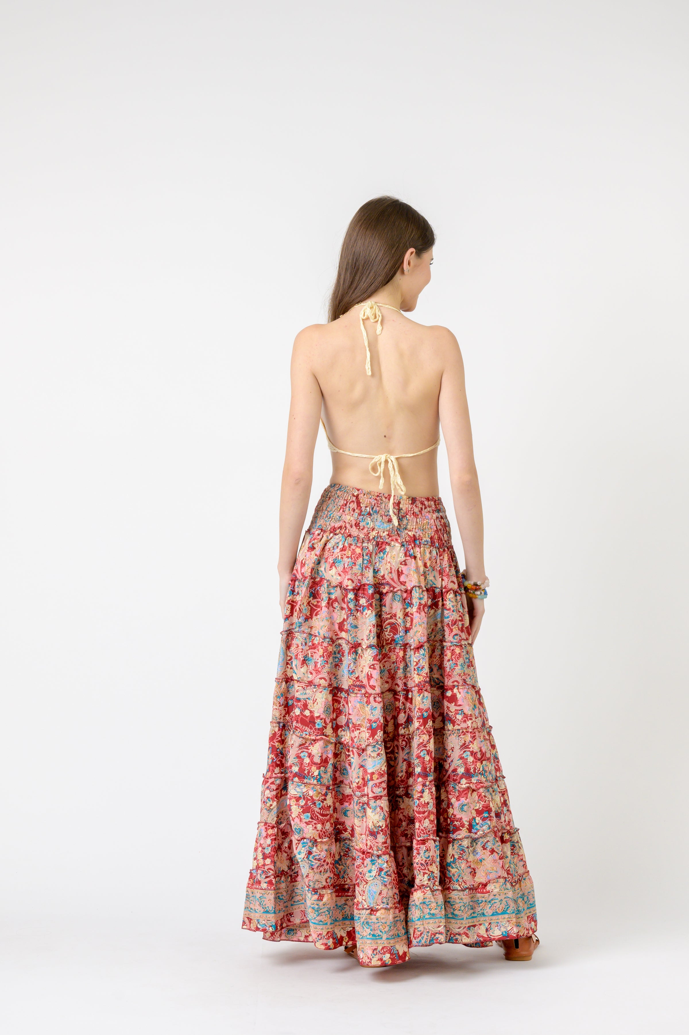 Layered Print Ruffle Skirt