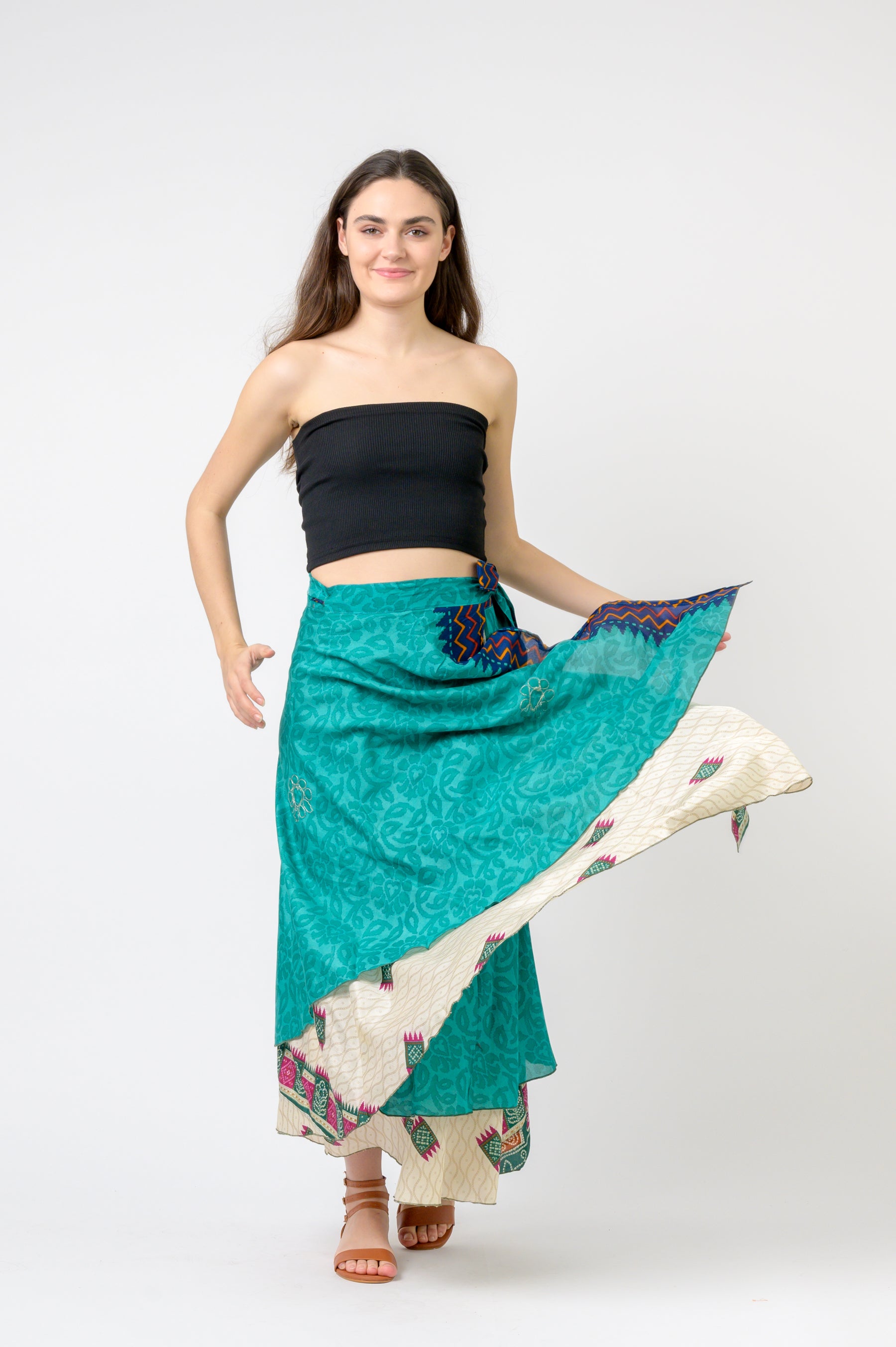 Printed Wrap Skirt