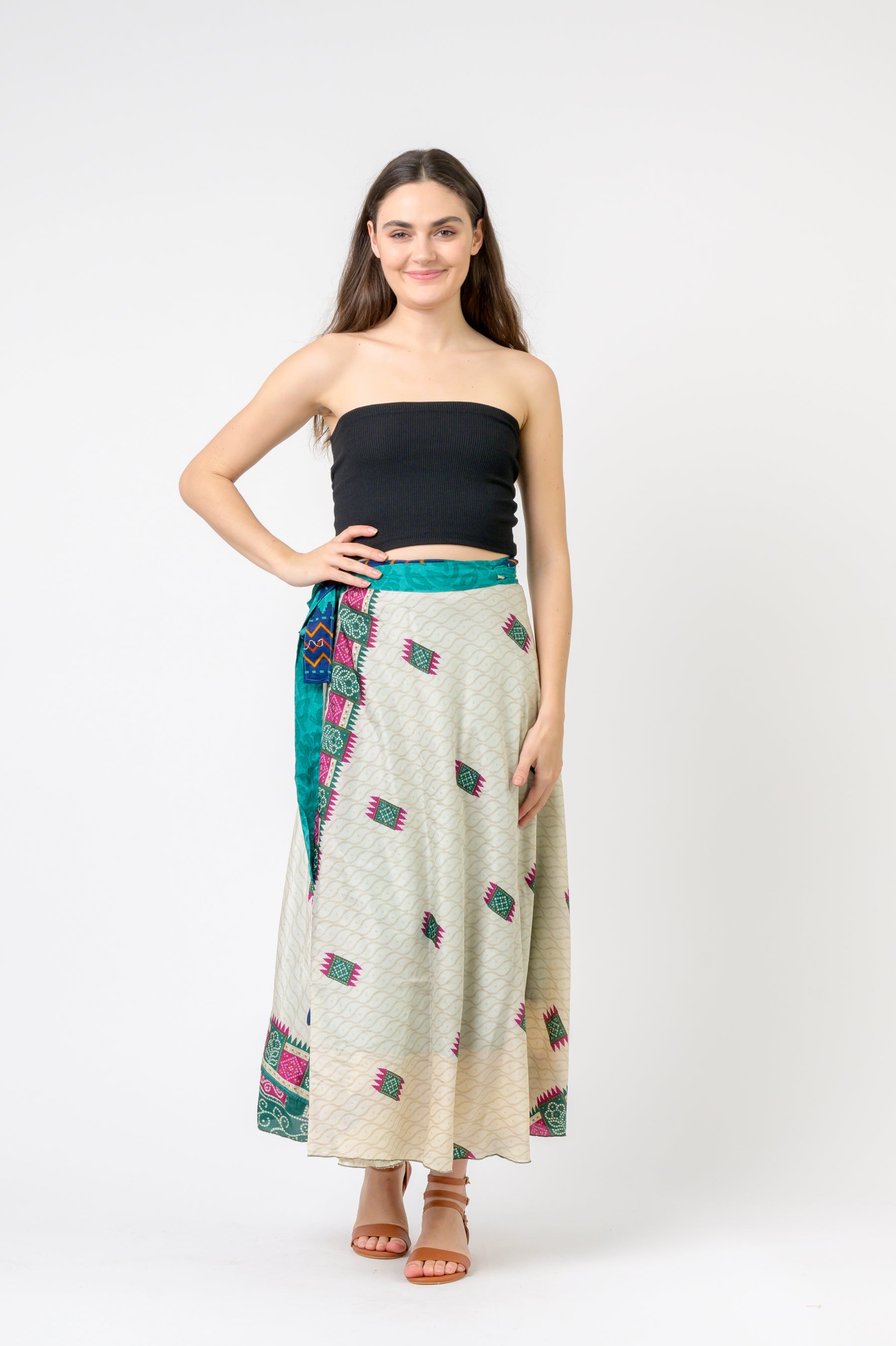 Printed Wrap Skirt