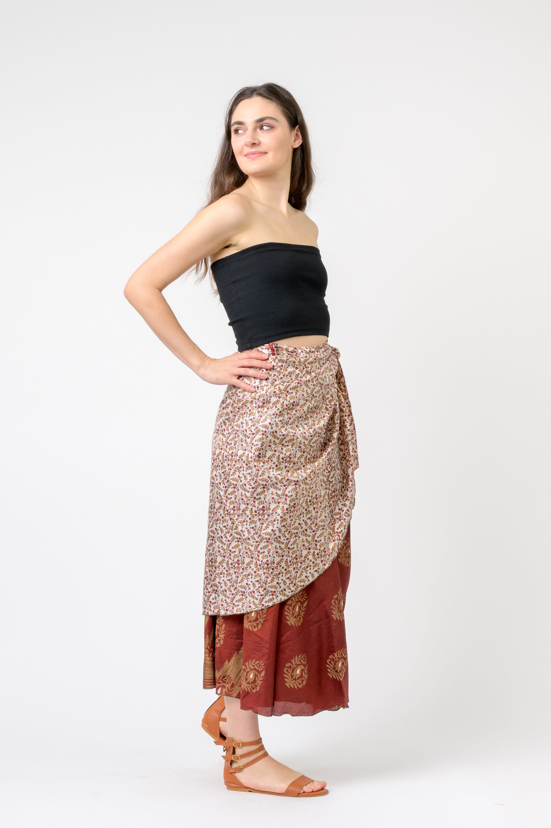 Printed Wrap Skirt