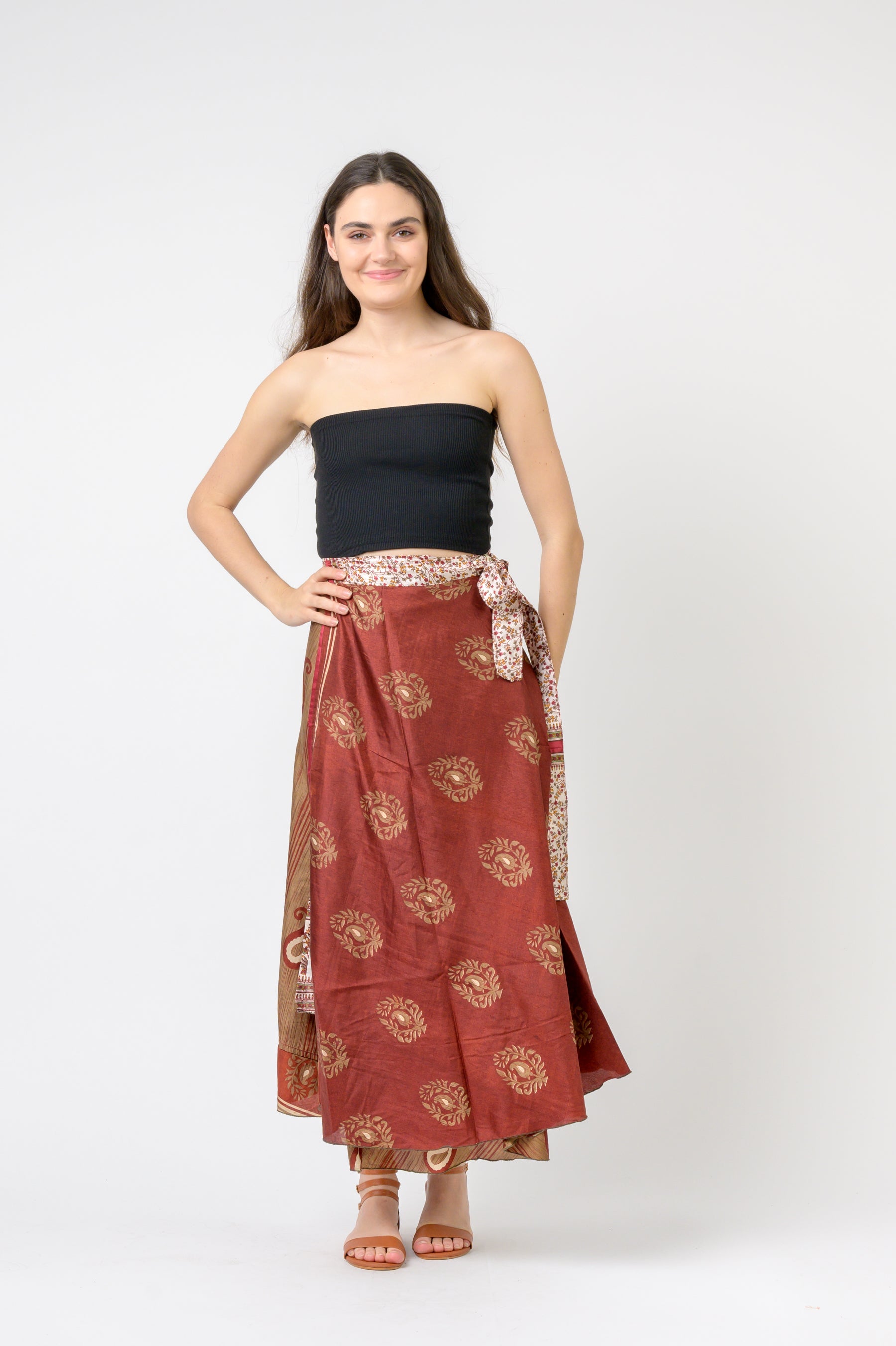 Printed Wrap Skirt