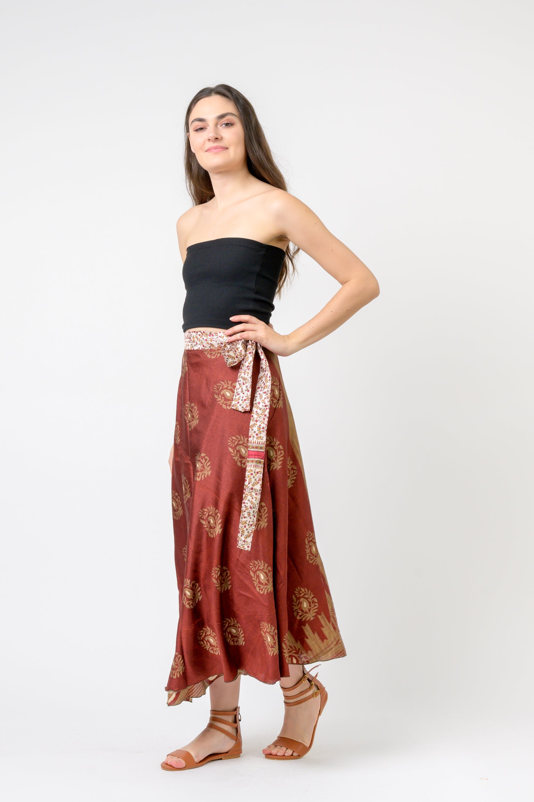 Printed Wrap Skirt