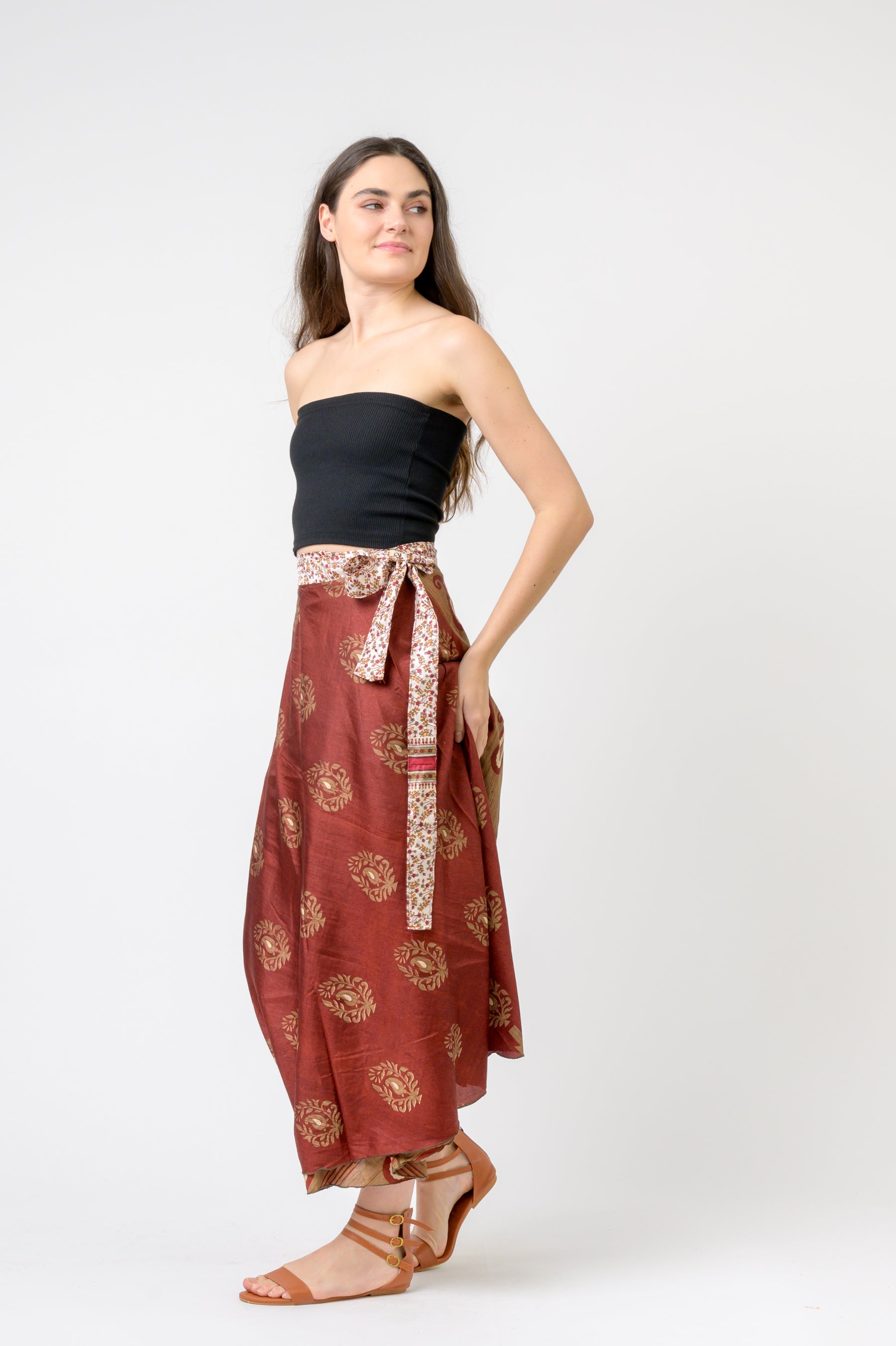 Printed Wrap Skirt