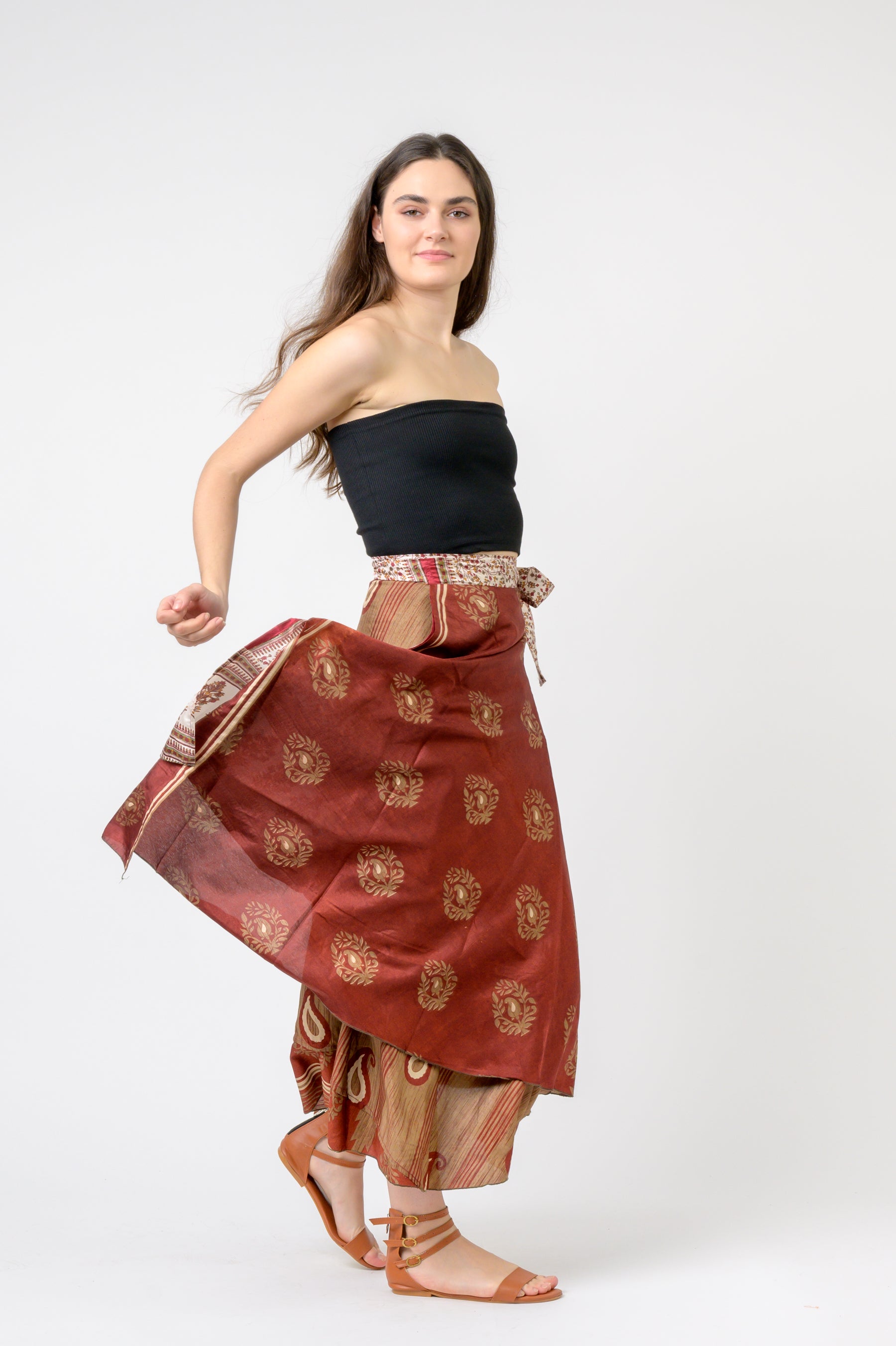 Printed Wrap Skirt