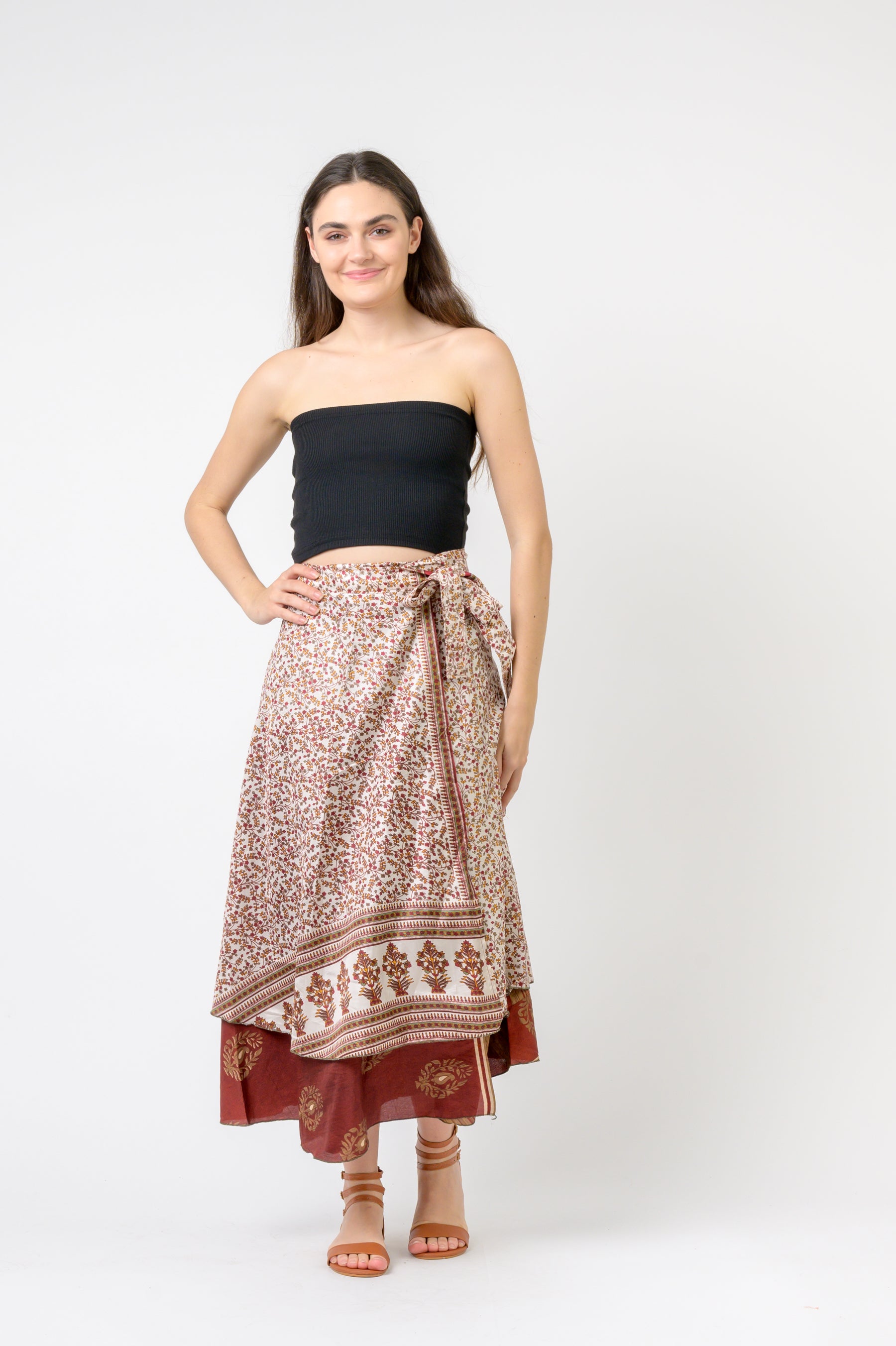 Printed Wrap Skirt