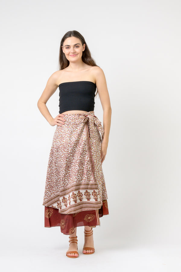 Printed Wrap Skirt