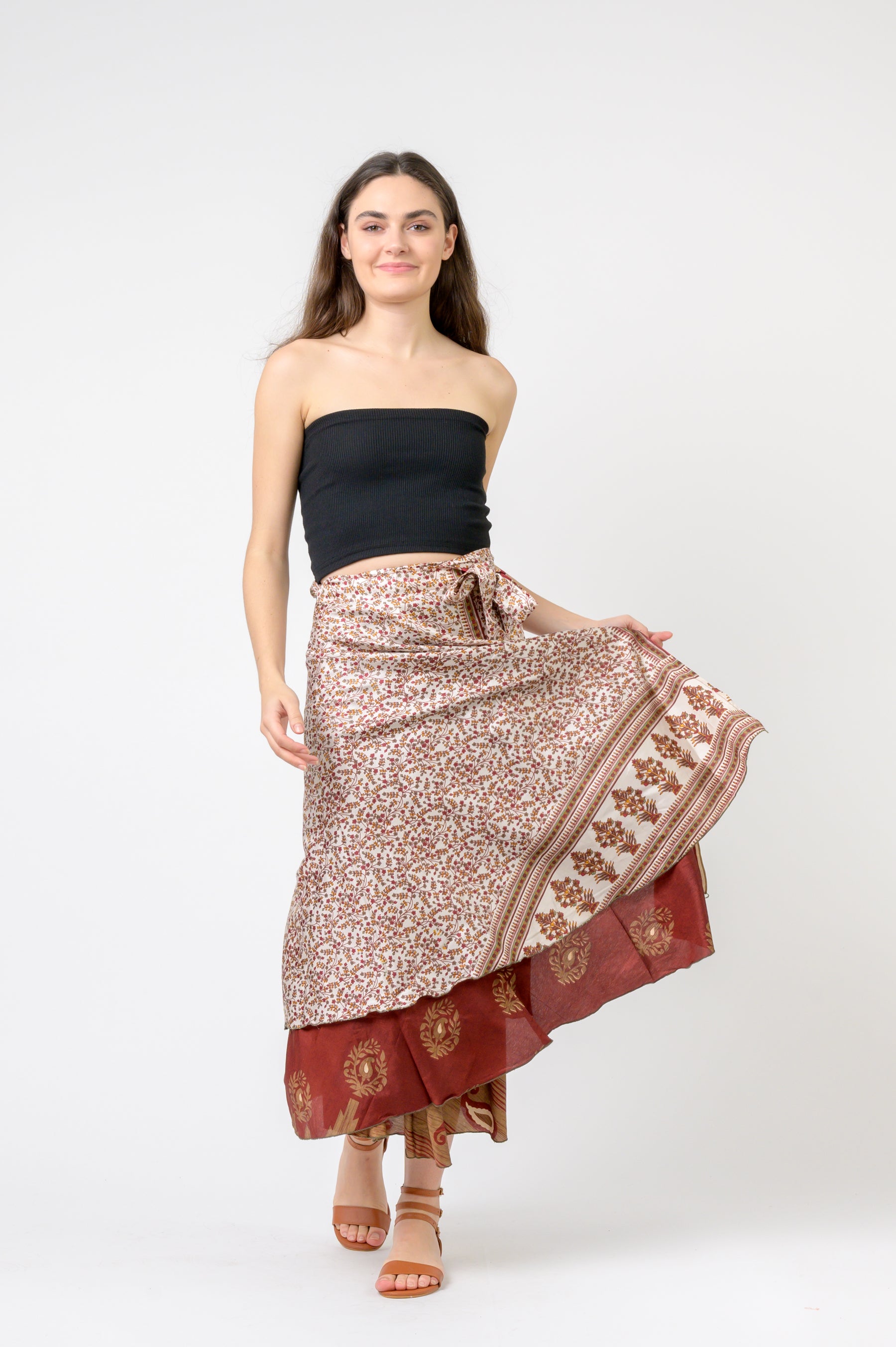 Printed Wrap Skirt
