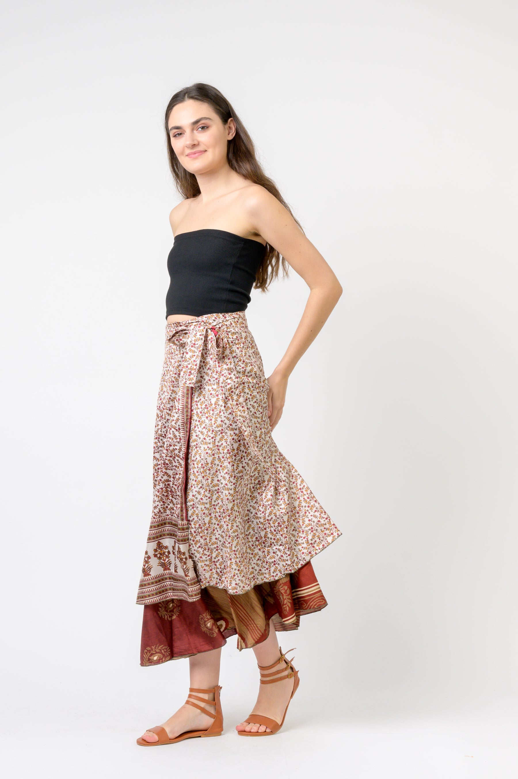Printed Wrap Skirt