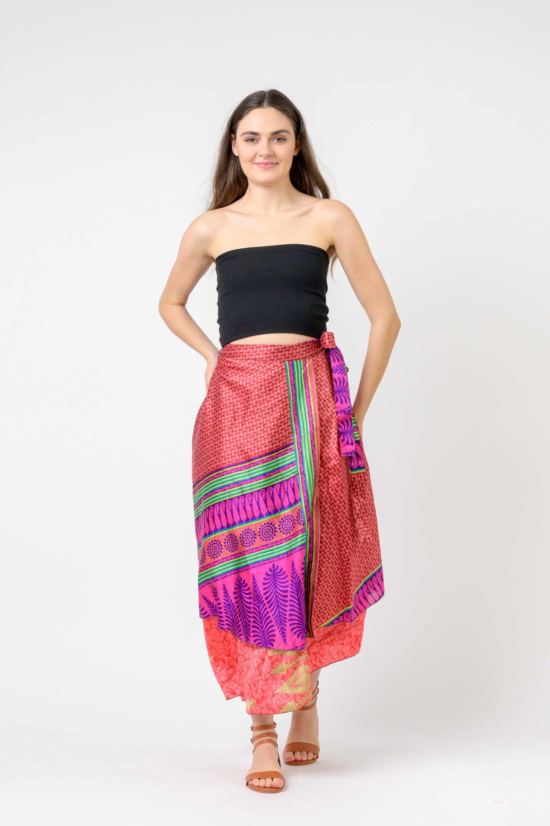 Printed Wrap Skirt